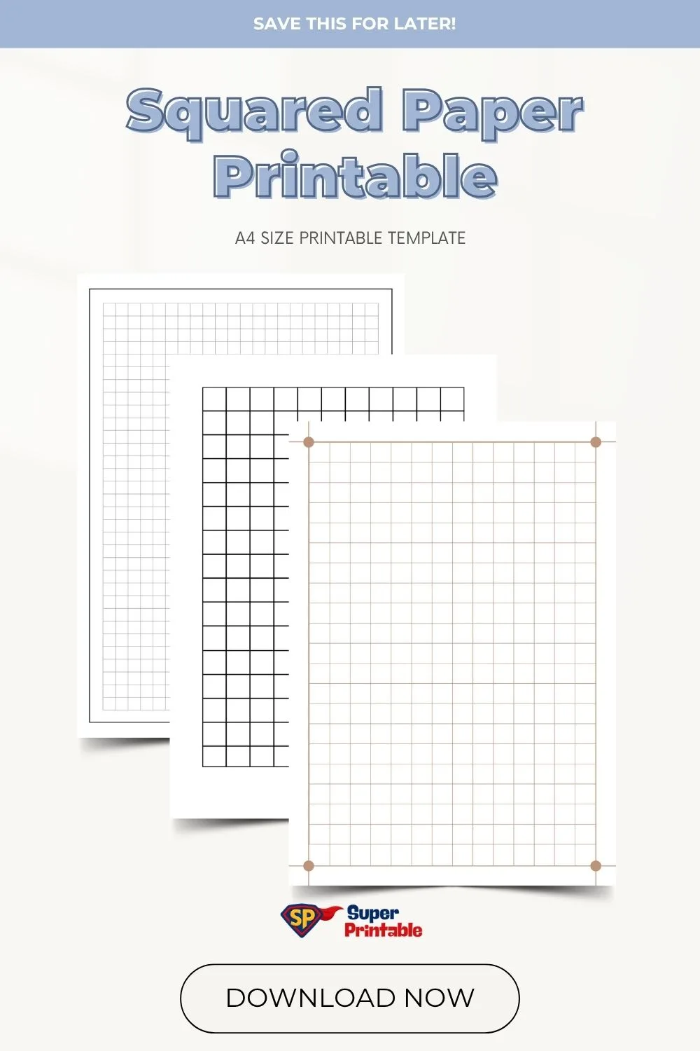 10 Free Squared Paper Printable Pinterest Image
