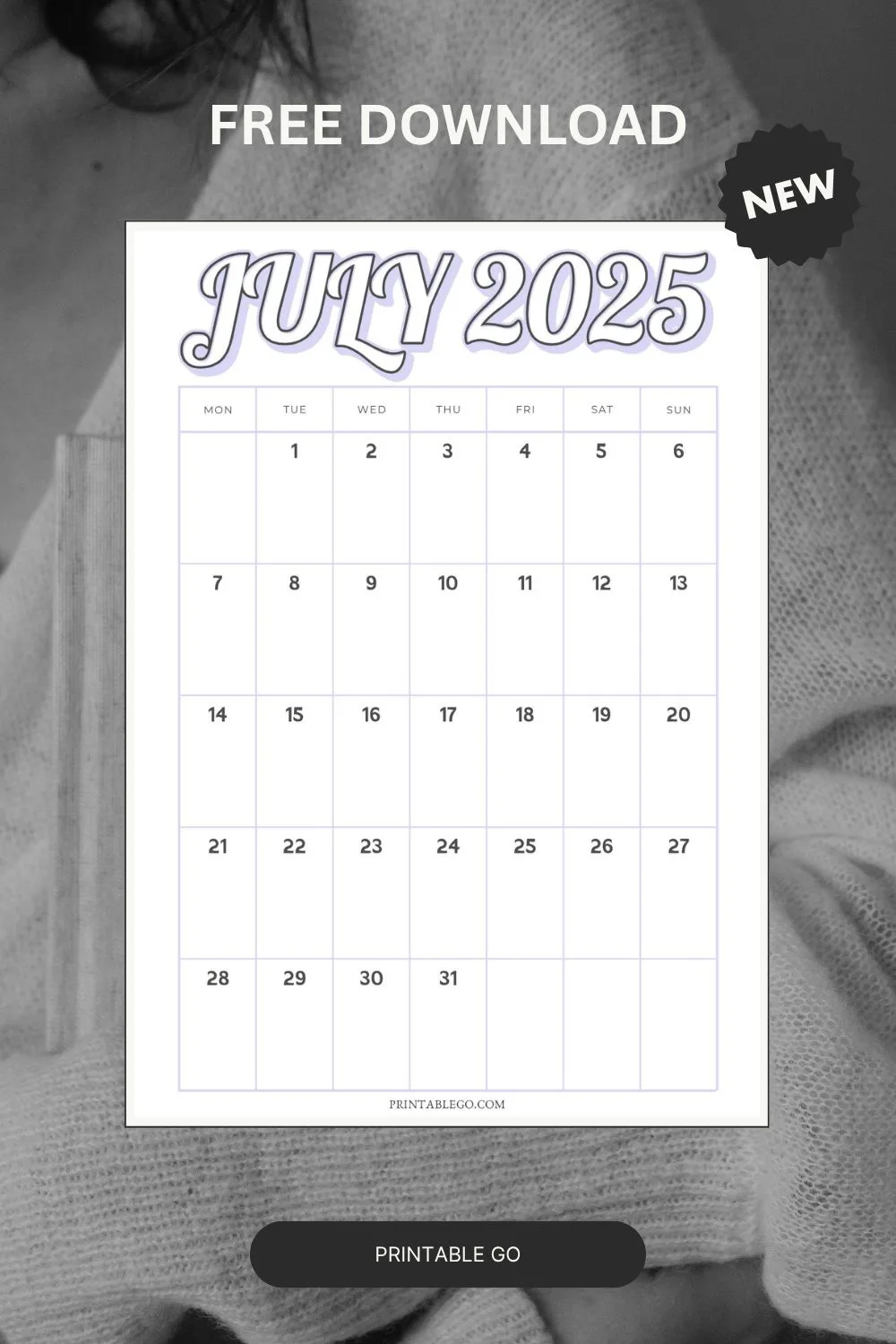 Free Printable July 2025 Calendars (Cute & Minimal Designs!)