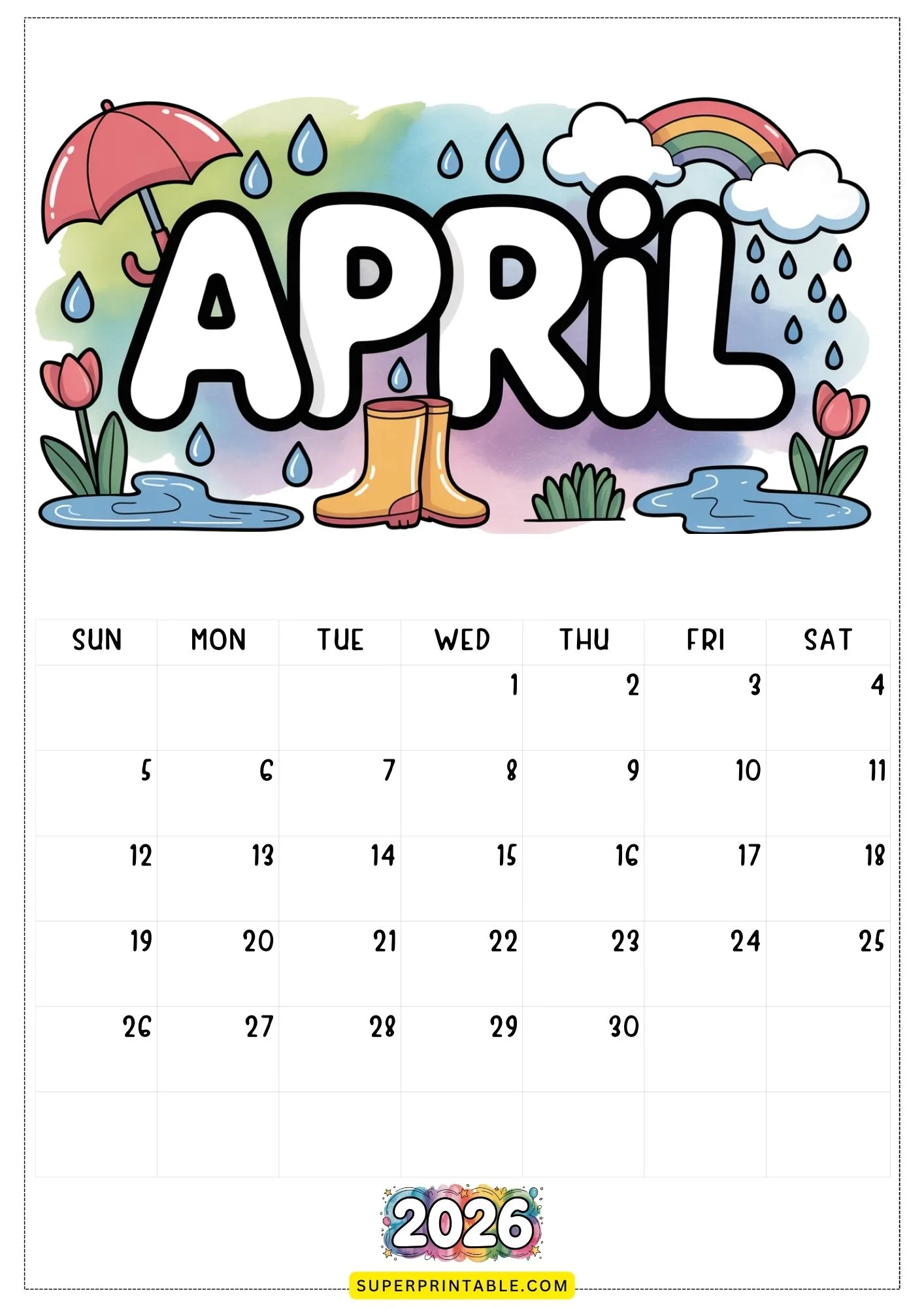 2026 Calendar Printable 4