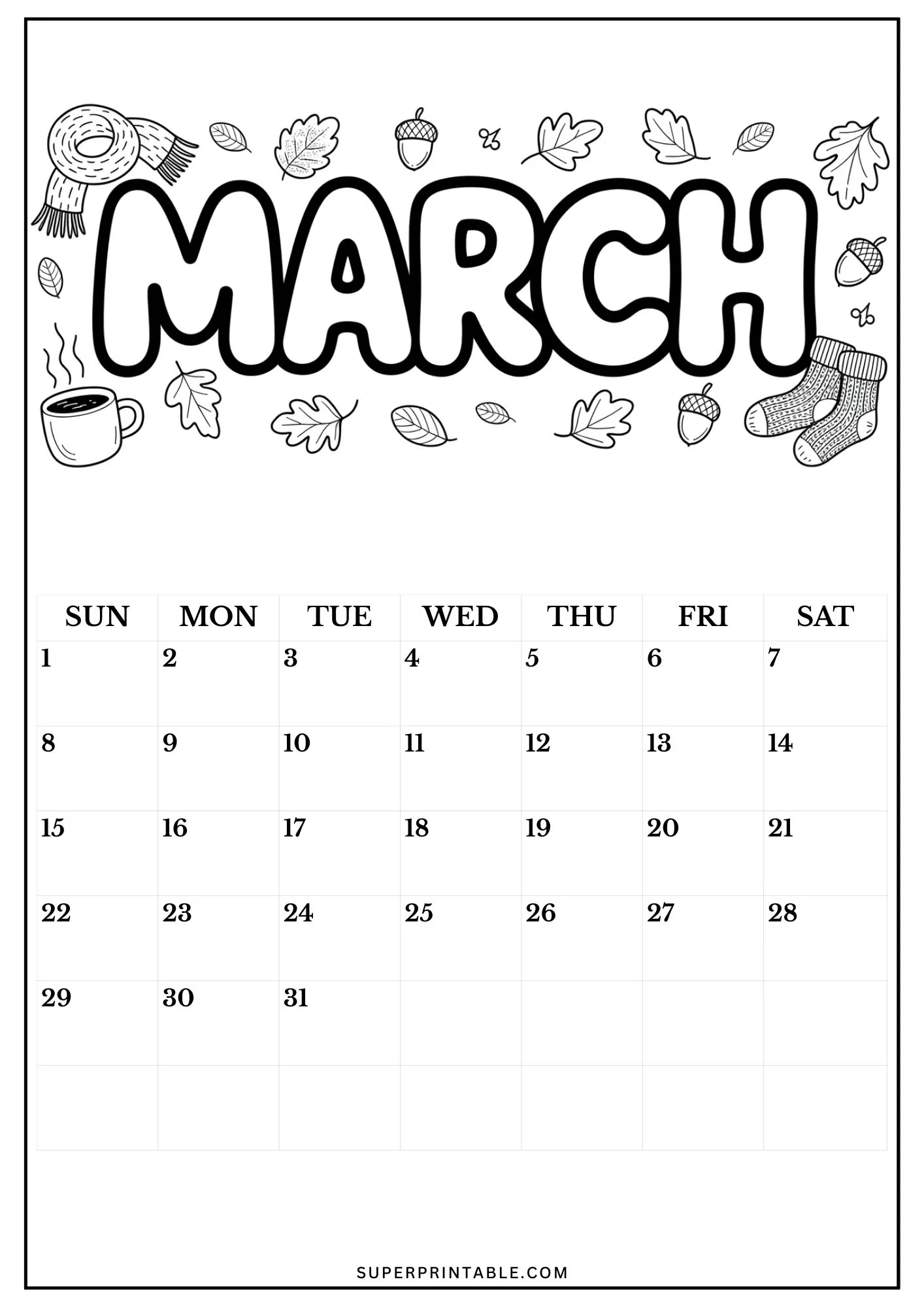 Australian 2026 Calendar Coloring Pages 3