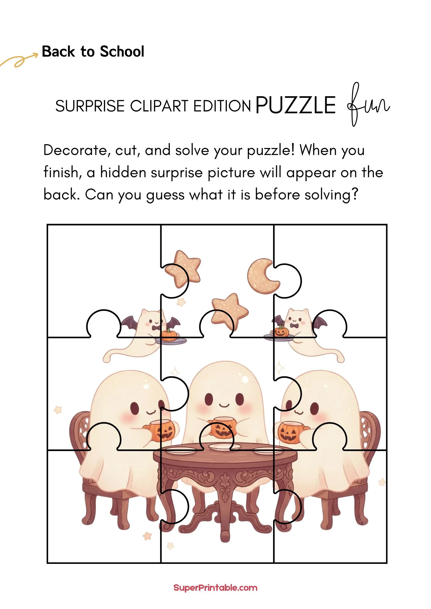 Back to School Puzzle Worksheet 4