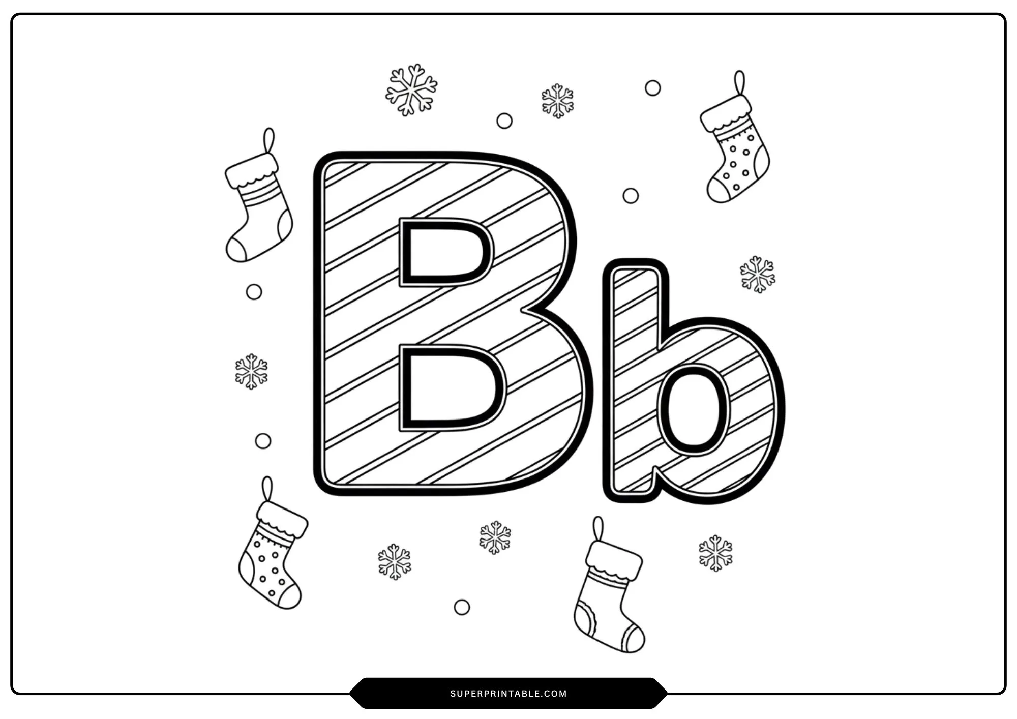 Candy Cane Alphabet Coloring Pages 2
