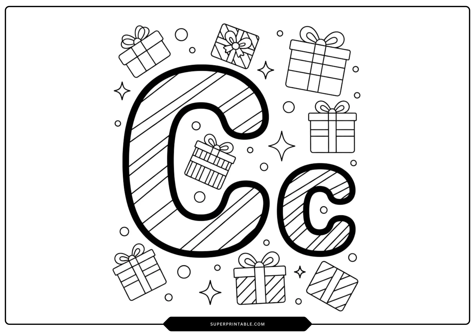 Candy Cane Alphabet Coloring Pages 3