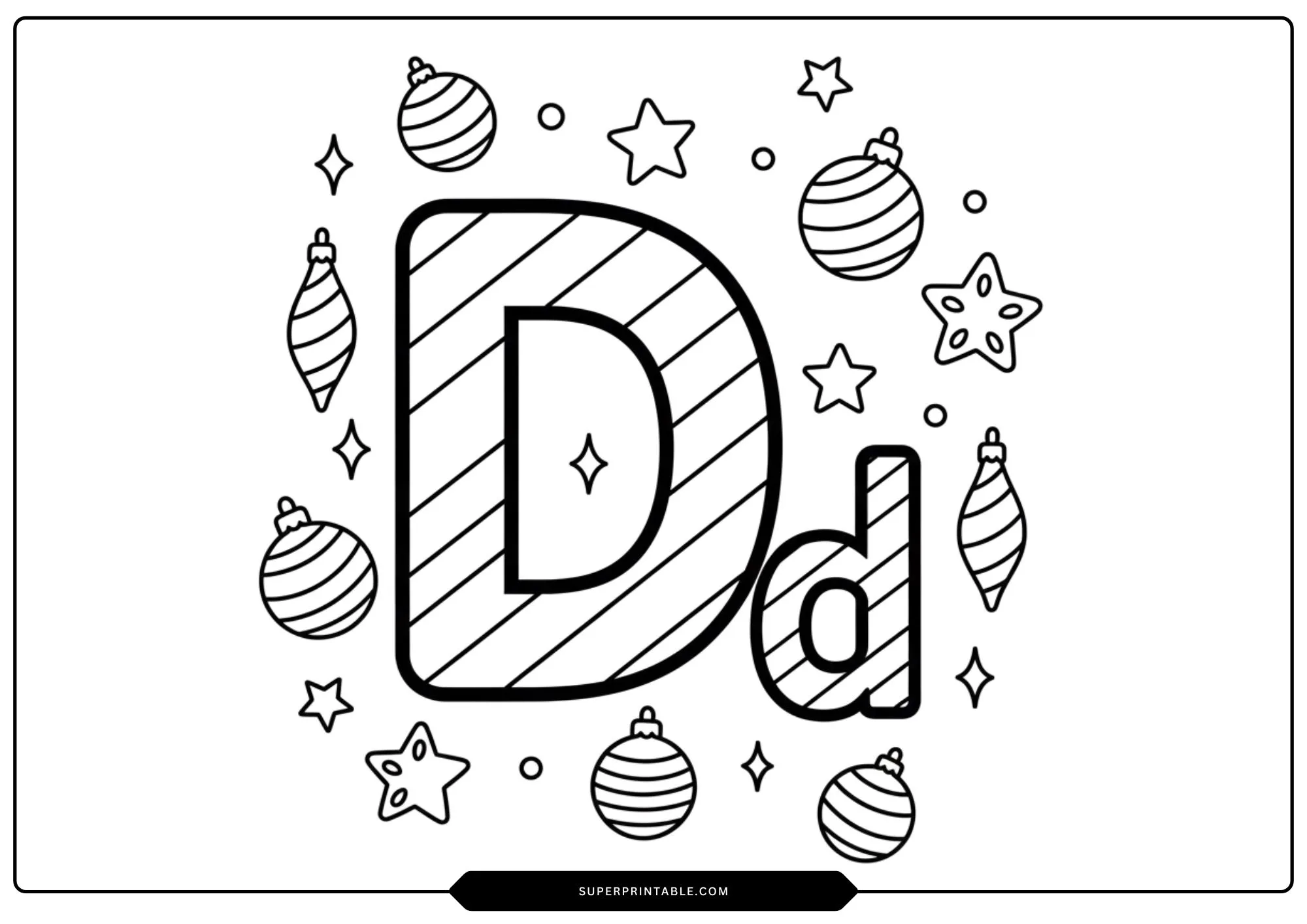 Candy Cane Alphabet Coloring Pages 4