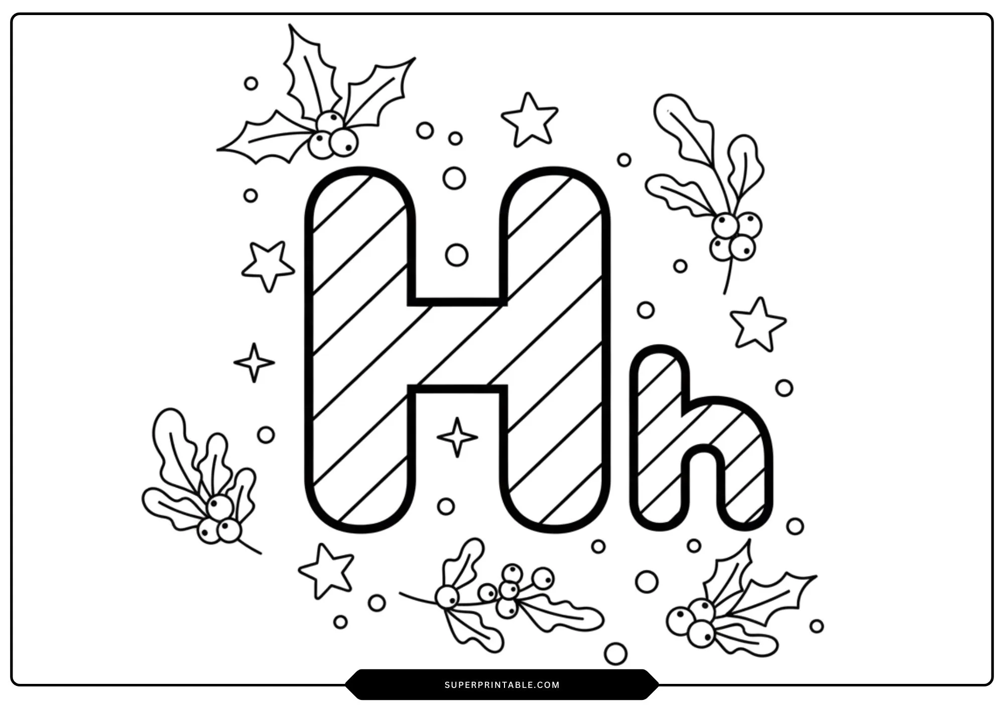 Candy Cane Alphabet Coloring Pages 8