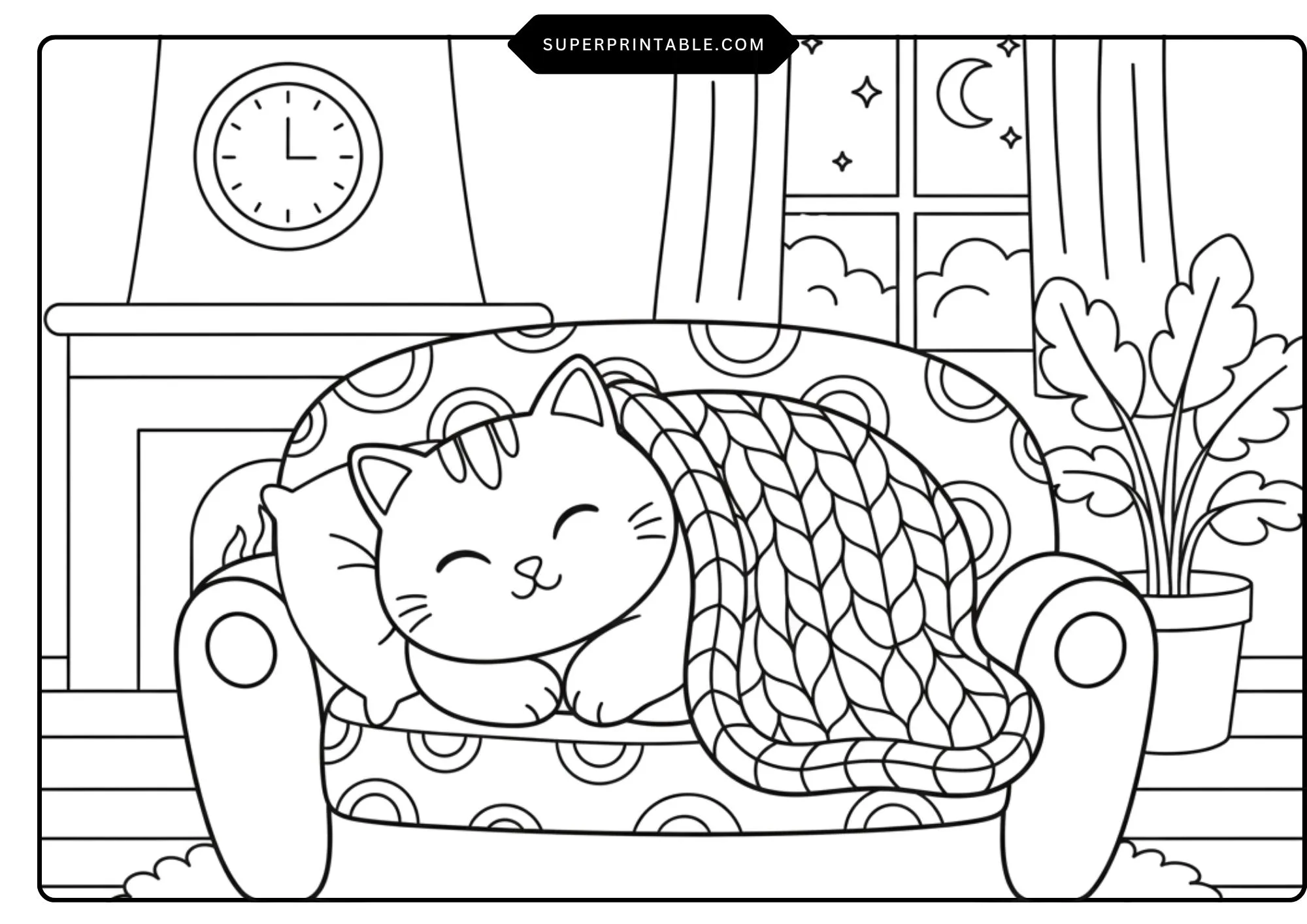 Cat's Love Coloring Pages 1