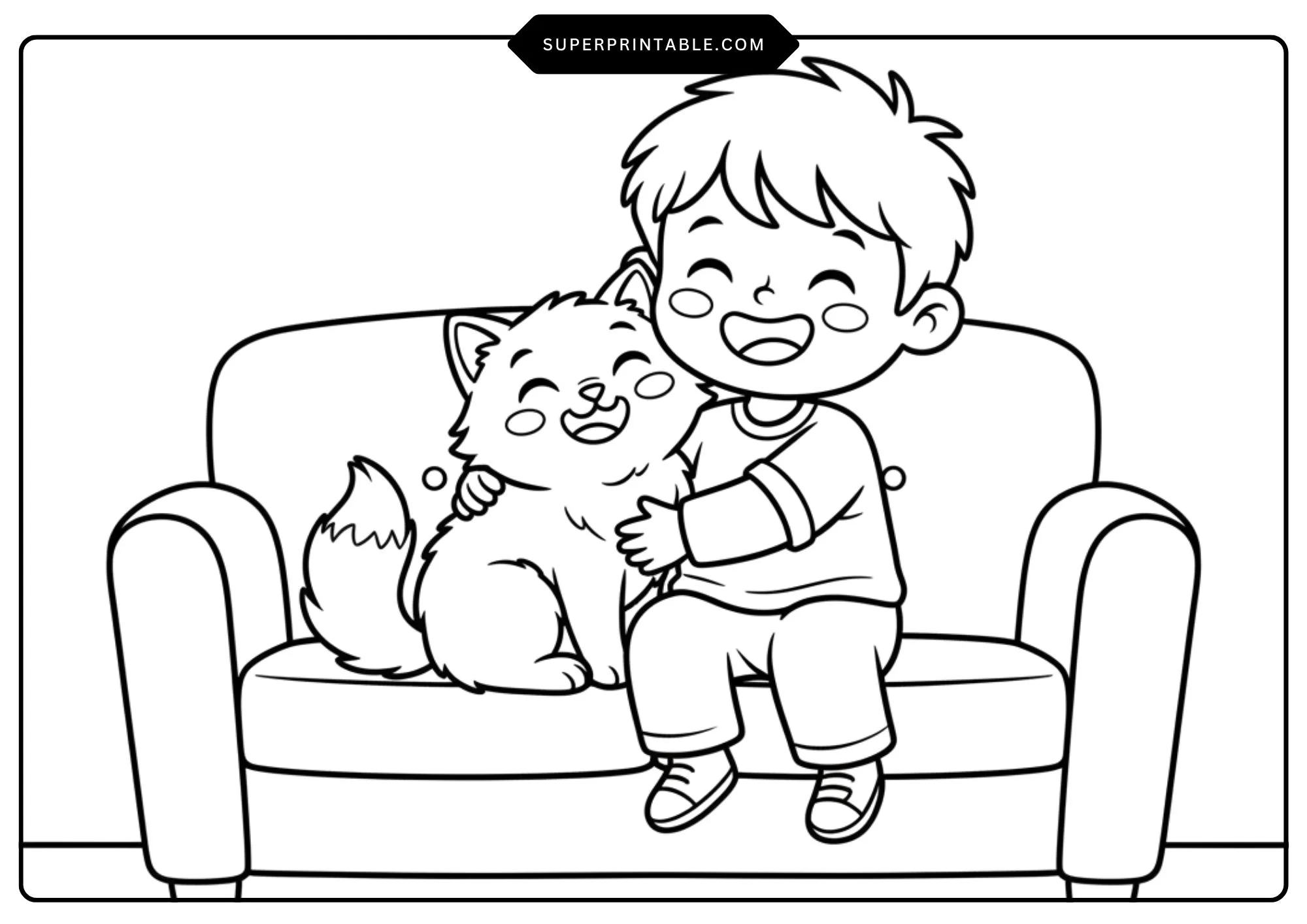 Cat's Love Coloring Pages 2