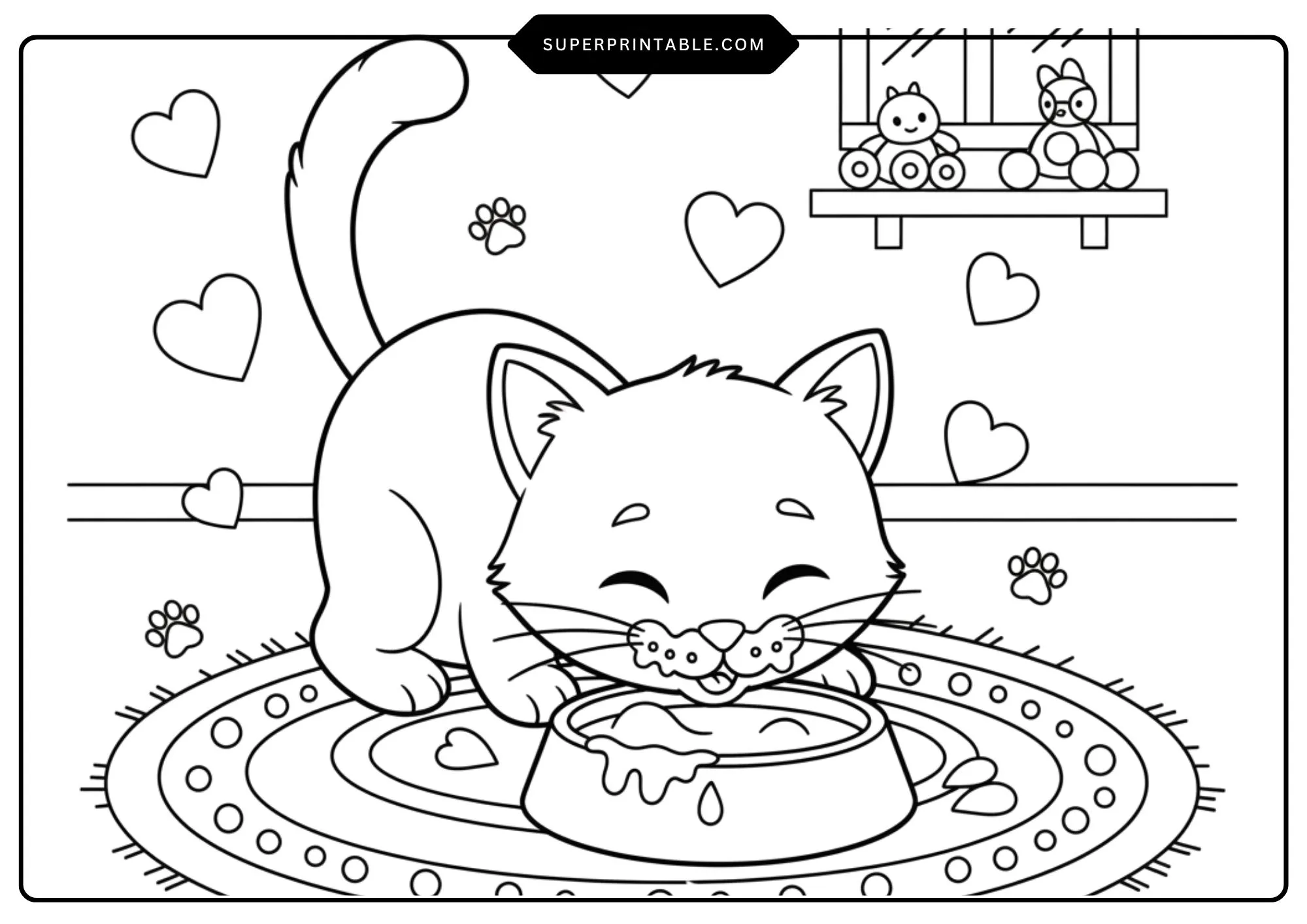 Cat's Love Coloring Pages 3
