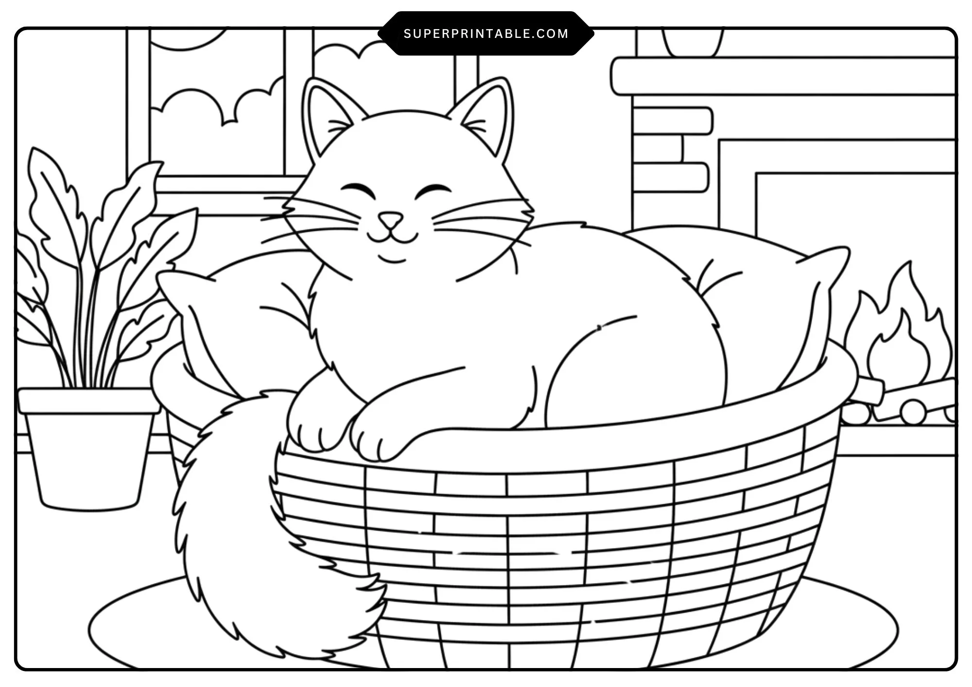 Cat's Love Coloring Pages 5