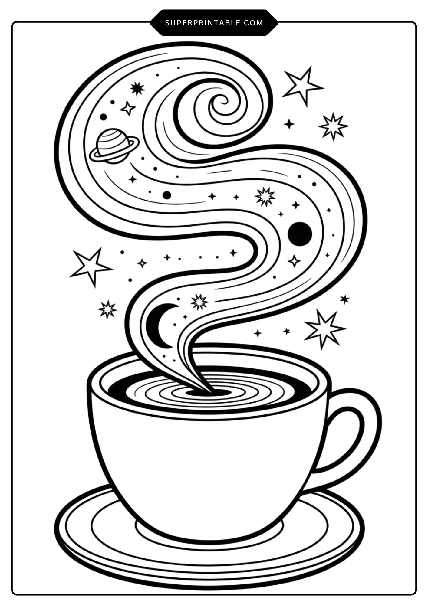 Coffee Mug Coloring Pages 1