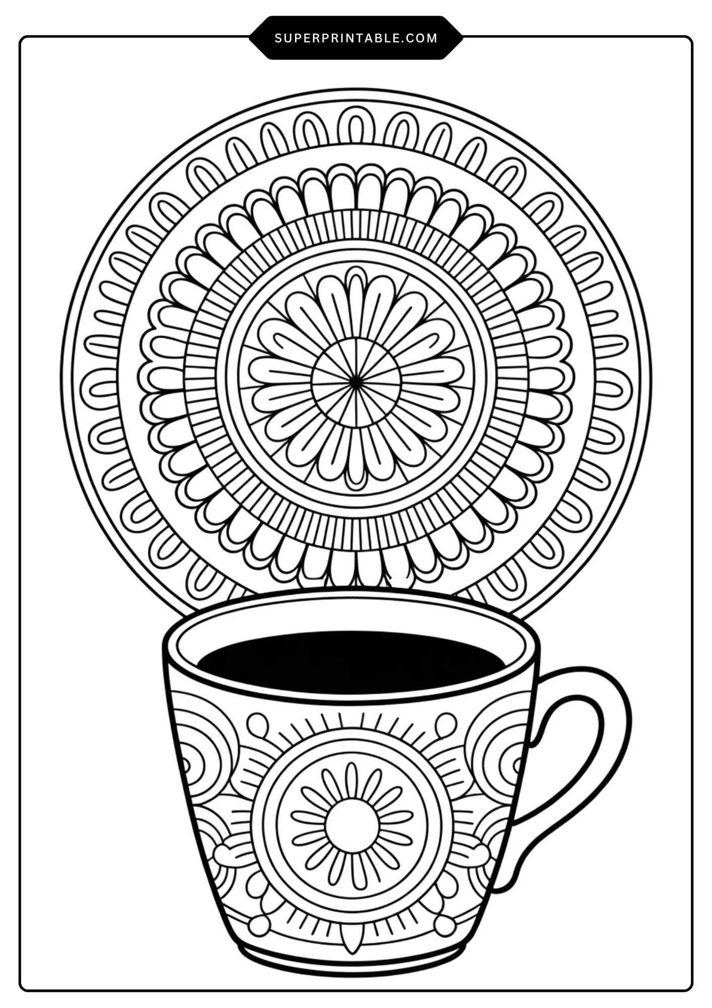 Coffee Mug Coloring Pages 4