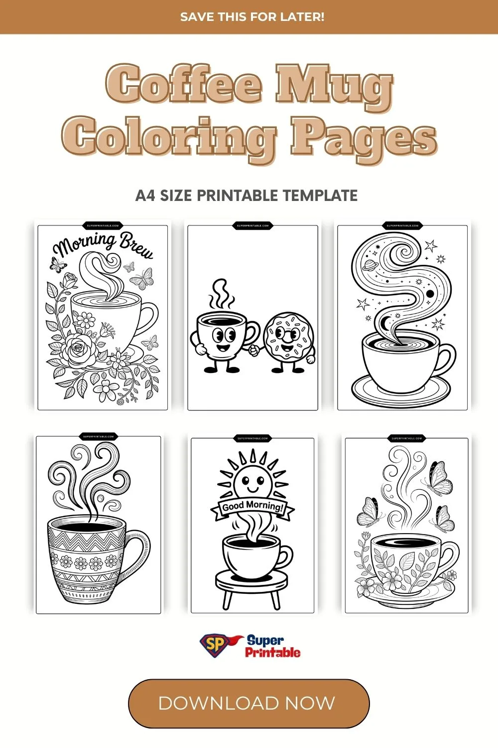 Coffee Mug Coloring Pages Pinterest Image