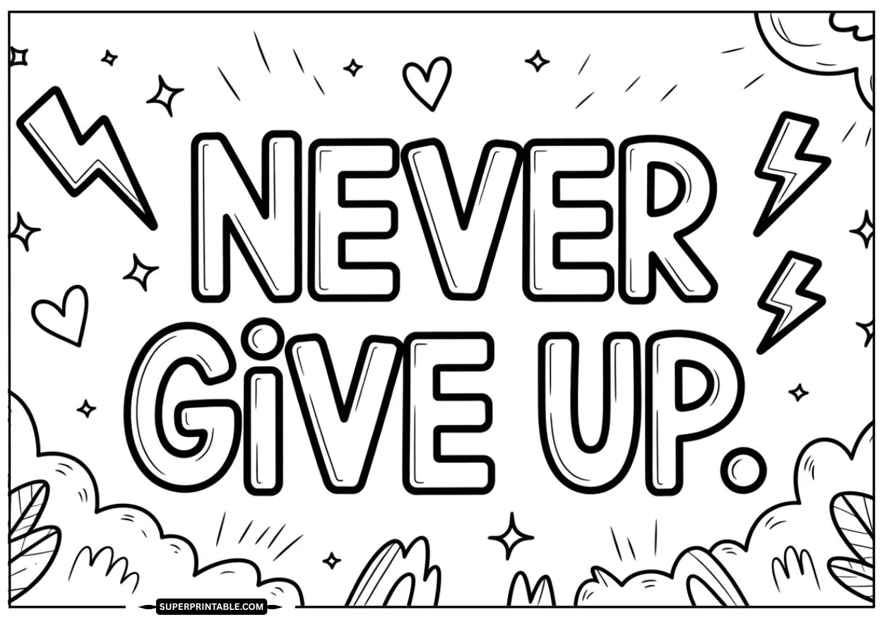 Colorful Words of Encouragement Coloring Pages 10