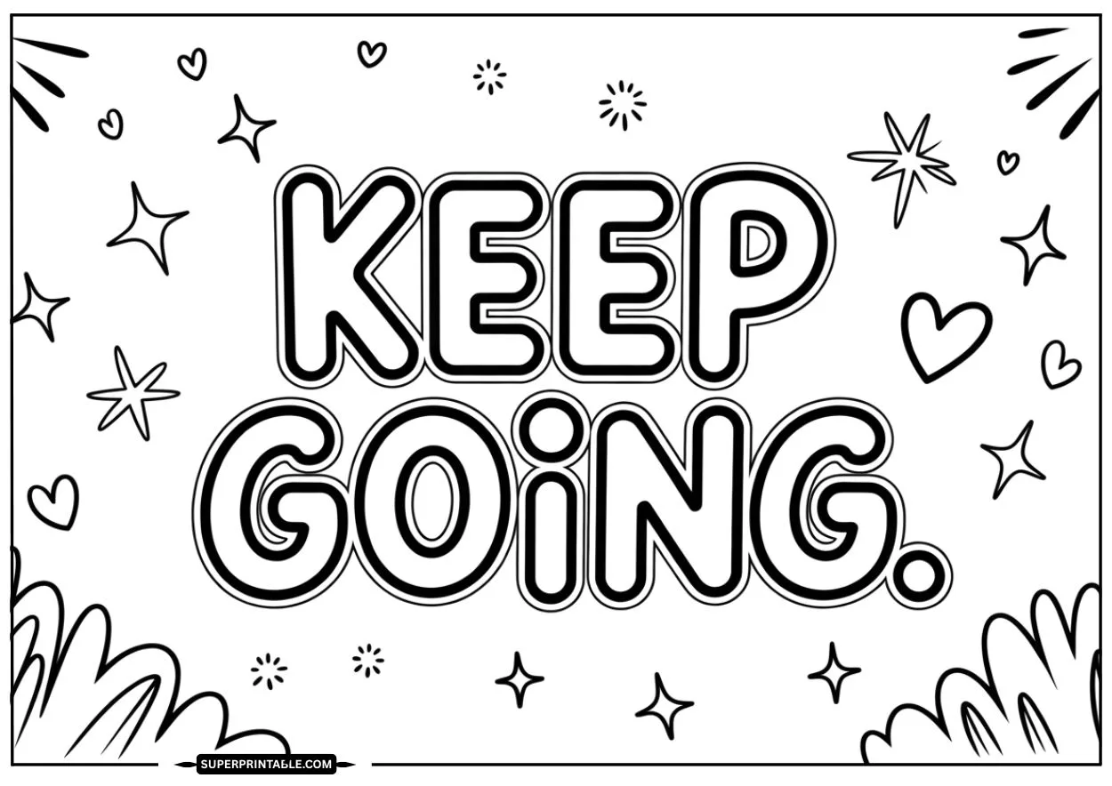 Colorful Words of Encouragement Coloring Pages 4
