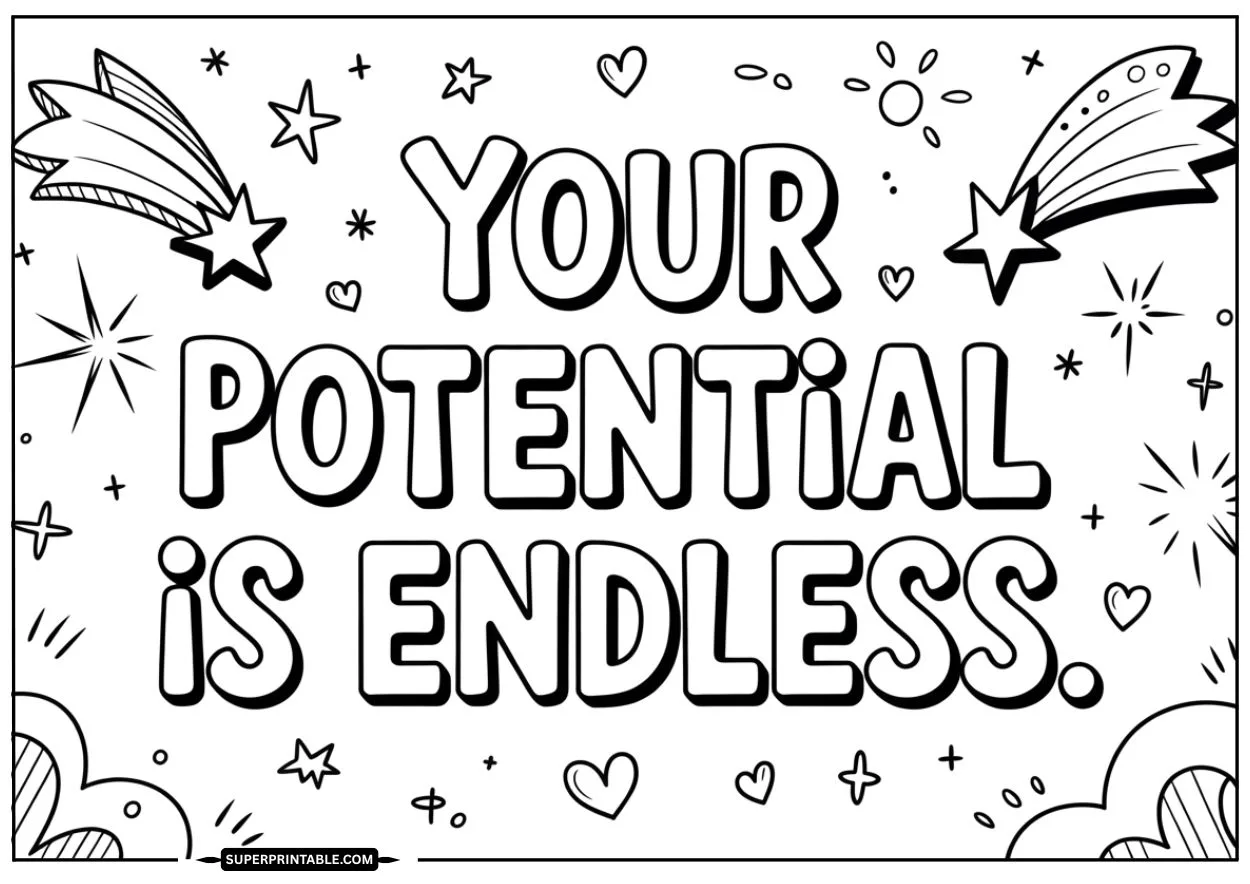 Colorful Words of Encouragement Coloring Pages 6