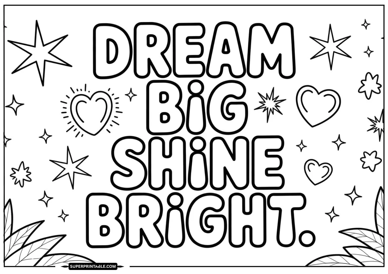 Colorful Words of Encouragement Coloring Pages 8