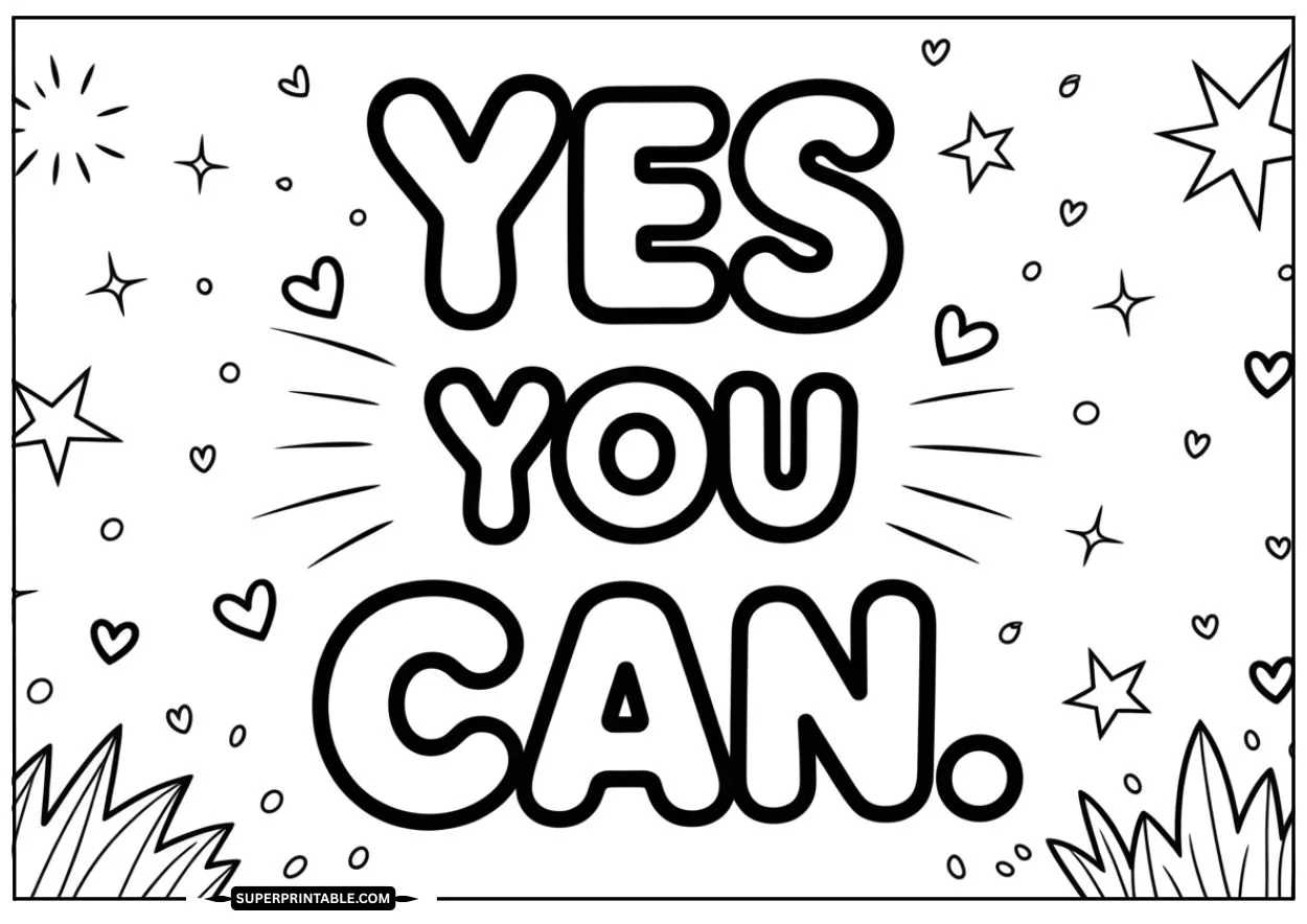 Colorful Words of Encouragement Coloring Pages 9