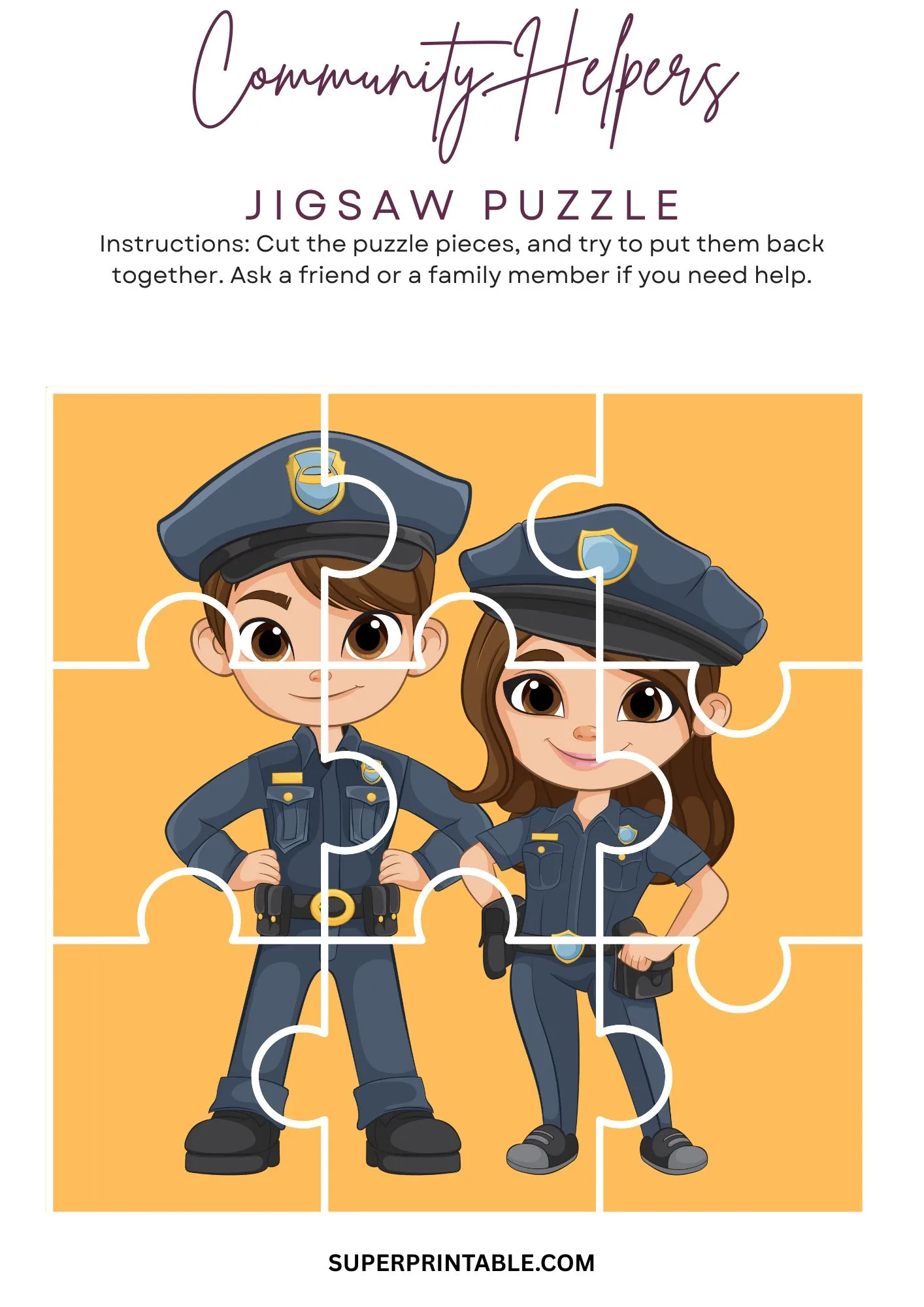 Community Helpers Jigsaw Puzzle Activity 2