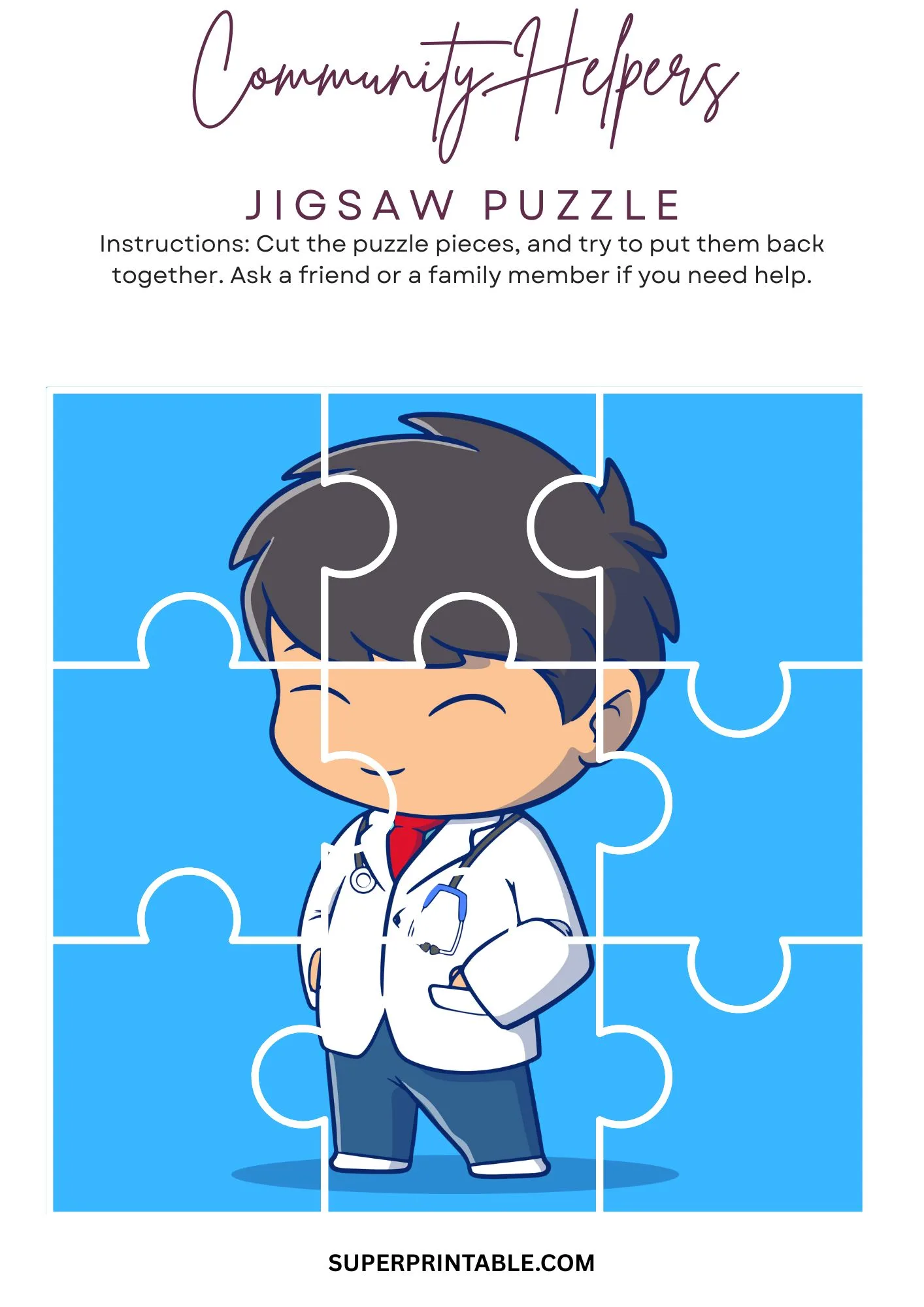 Community Helpers Jigsaw Puzzle Activity 3