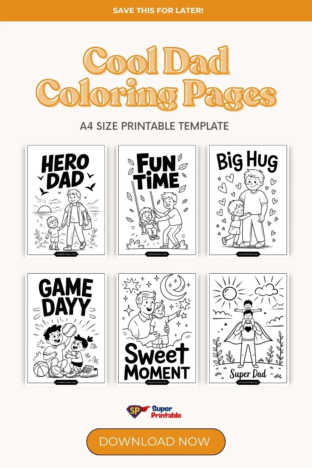 Cool Dad Coloring Pages Pinterest Image