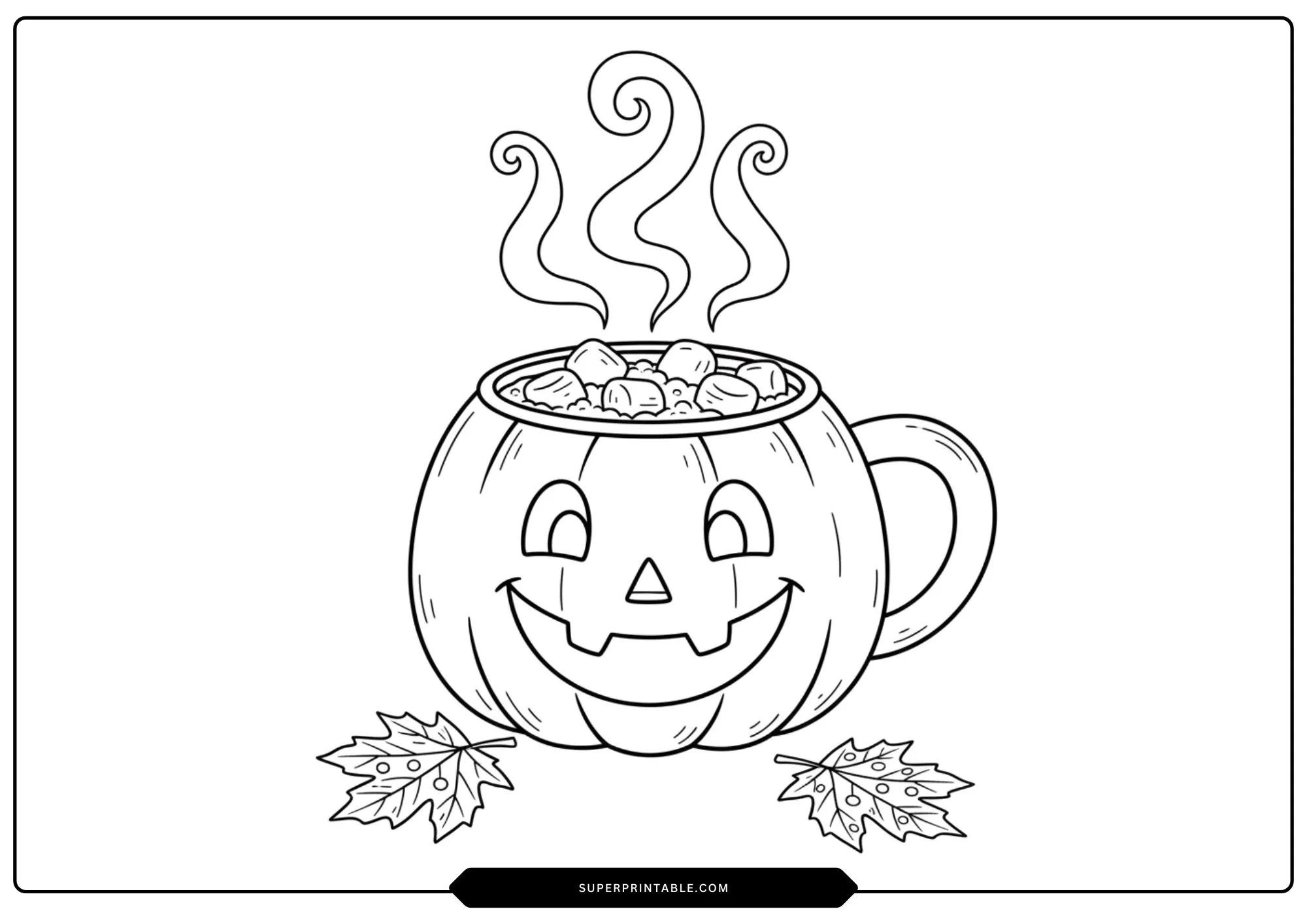 Cute Autumn Objects Coloring Set 1