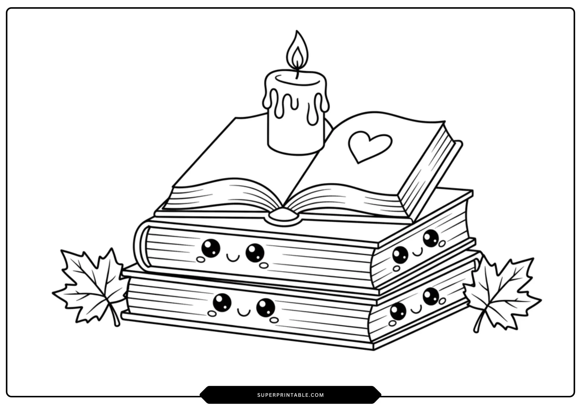 Cute Autumn Objects Coloring Set 3