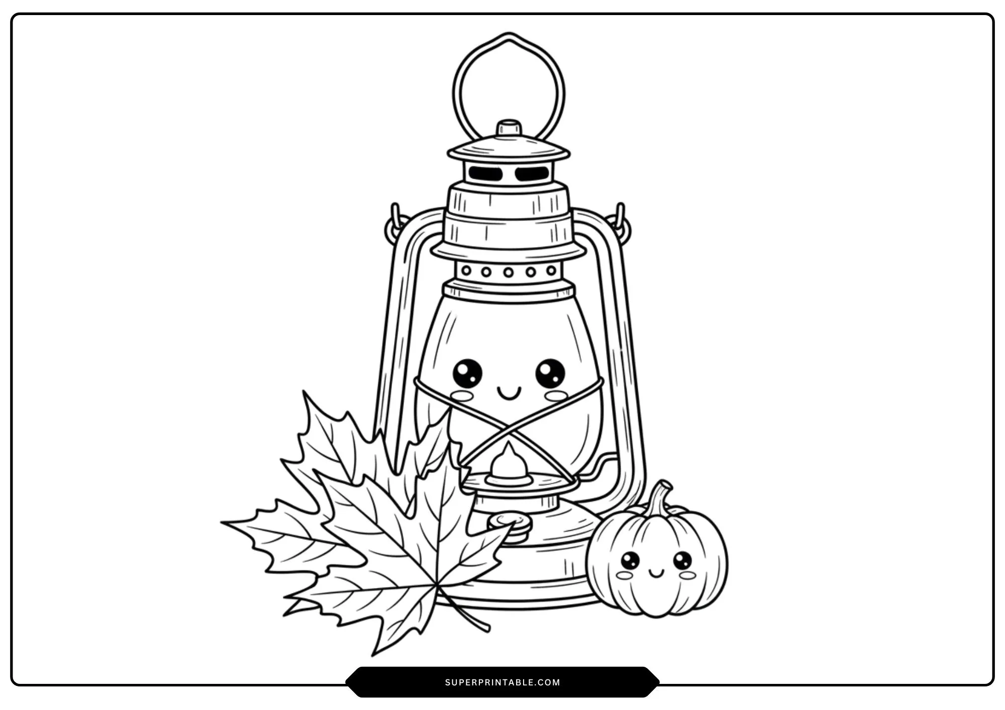 Cute Autumn Objects Coloring Set 5