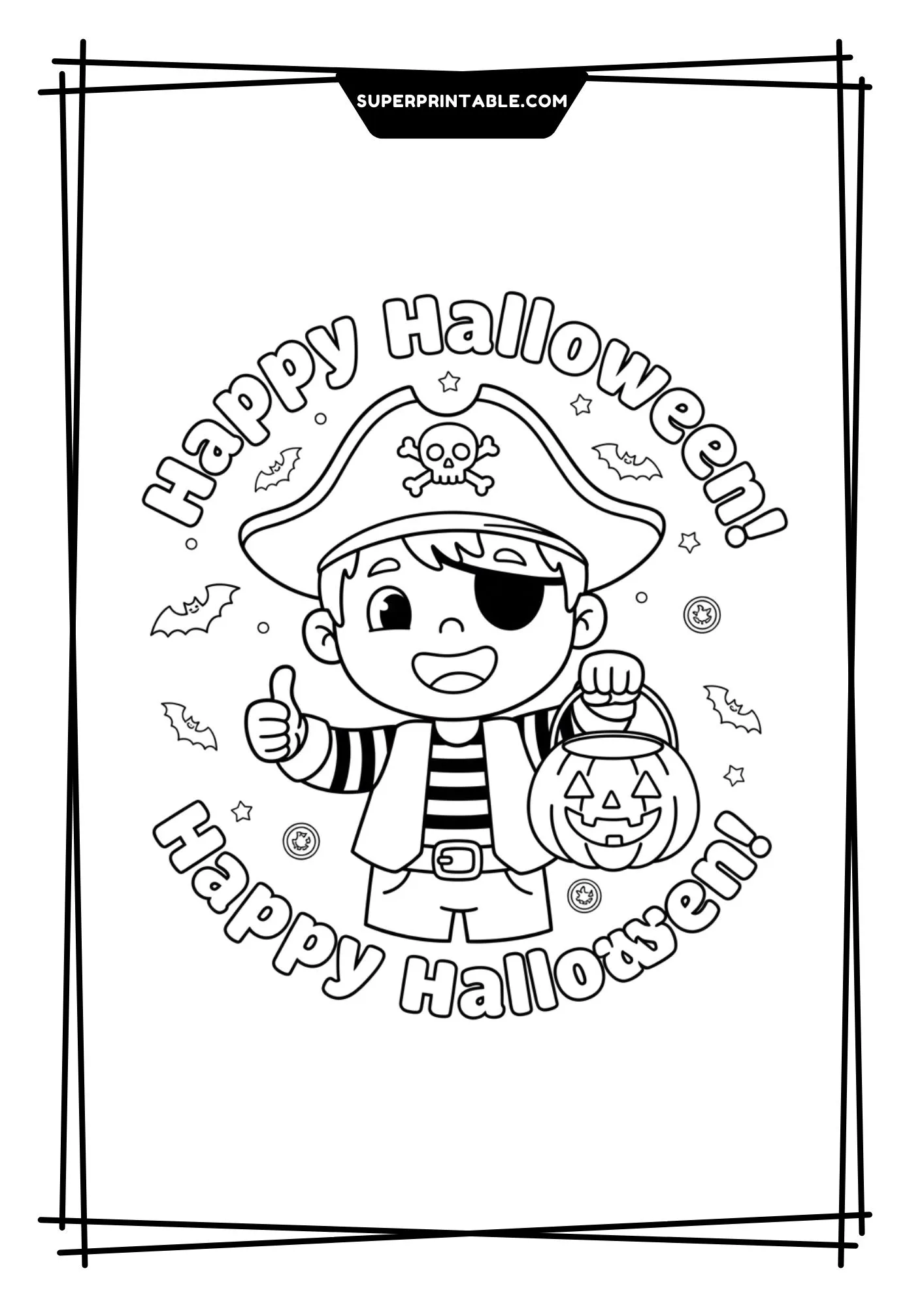 Cute Halloween Coloring Pages for Kids 4