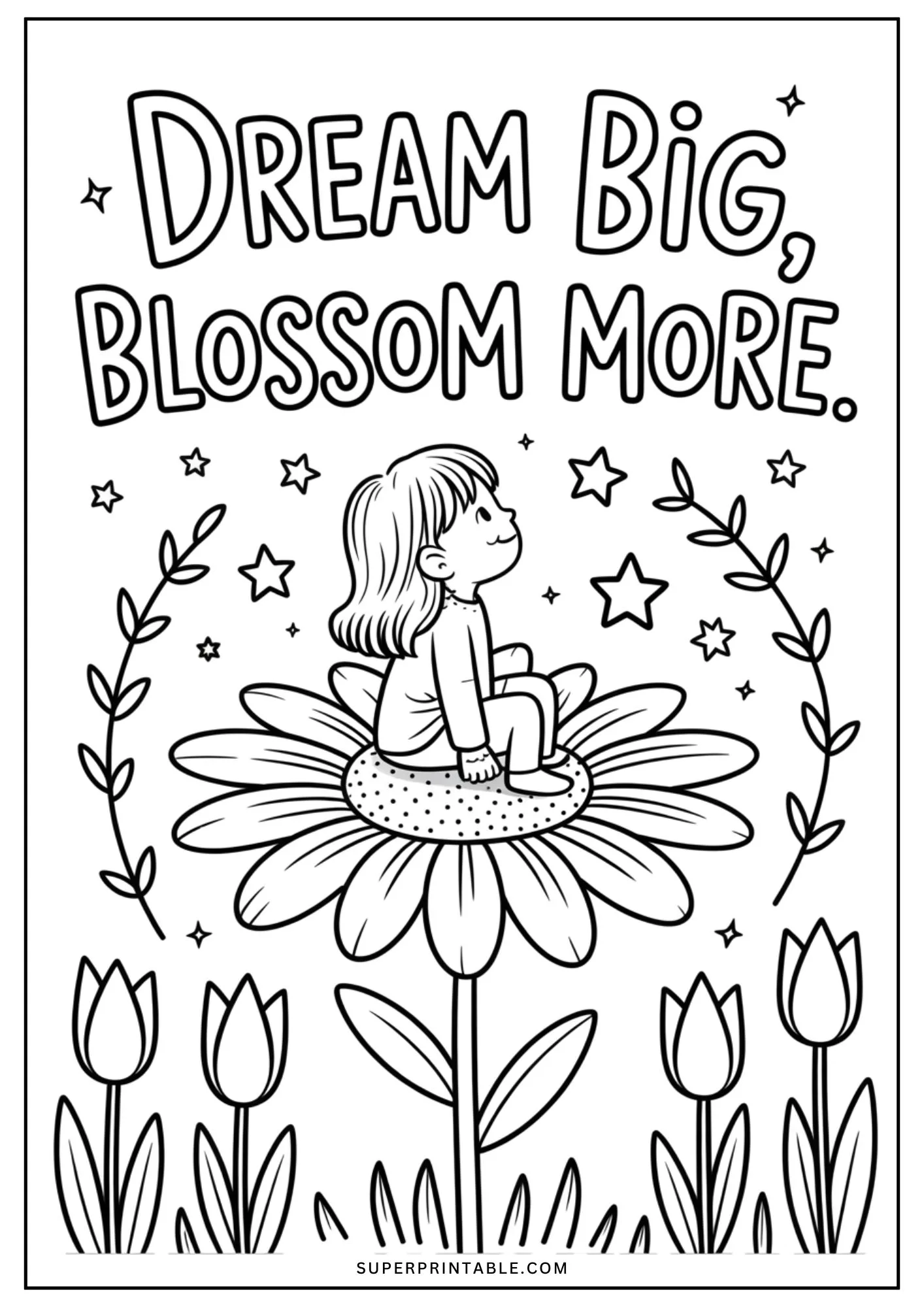 Girl Motivational Coloring Pages 1
