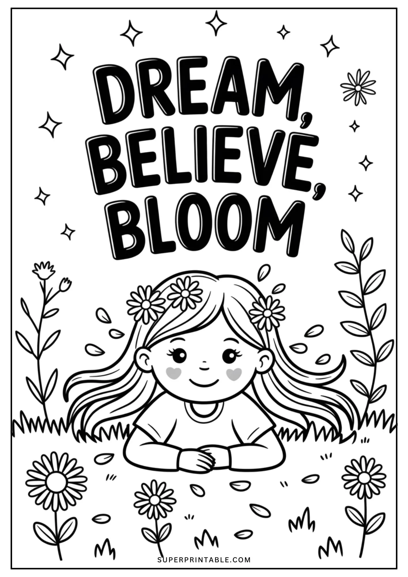 Girl Motivational Coloring Pages 5