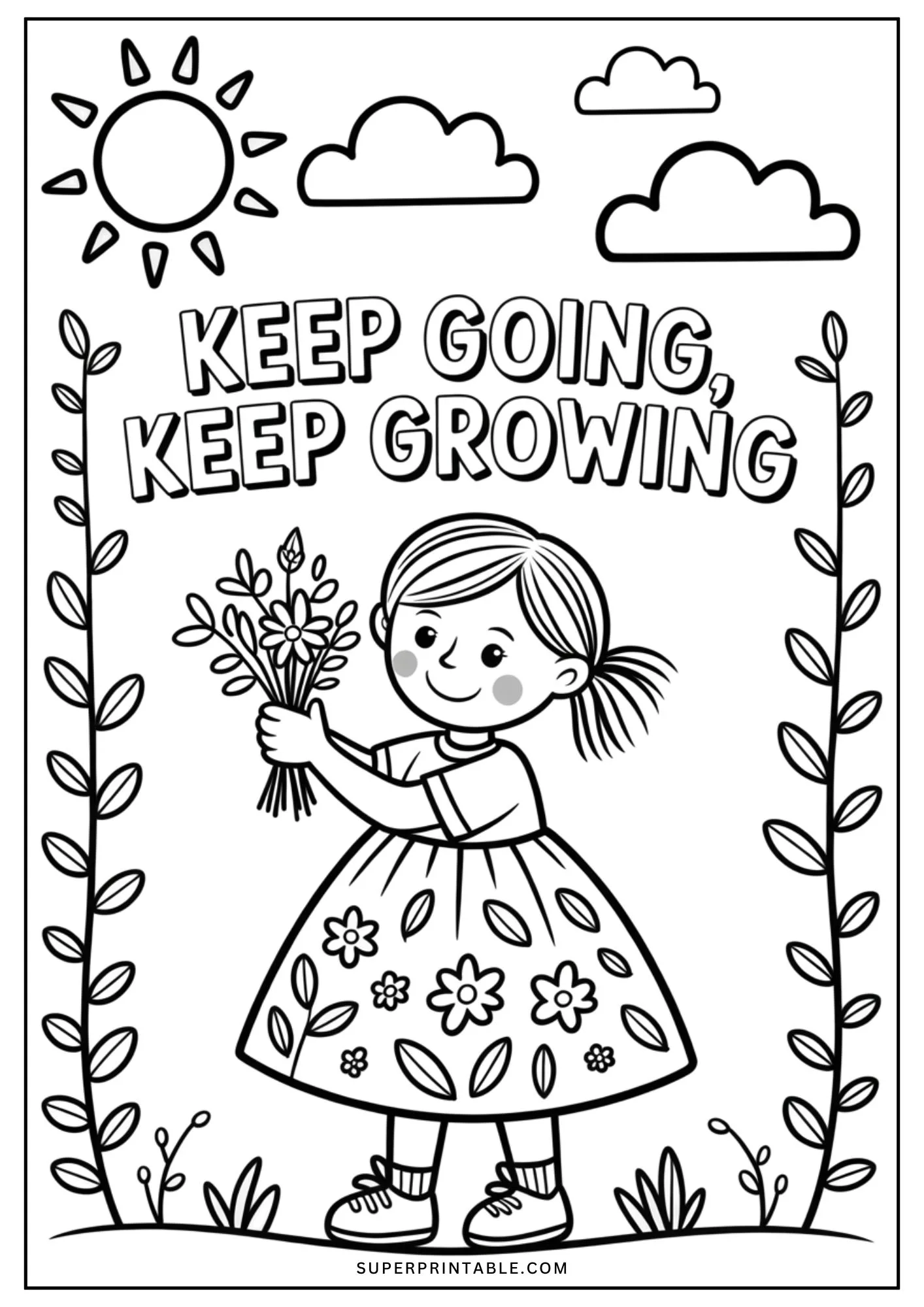 Girl Motivational Coloring Pages 7