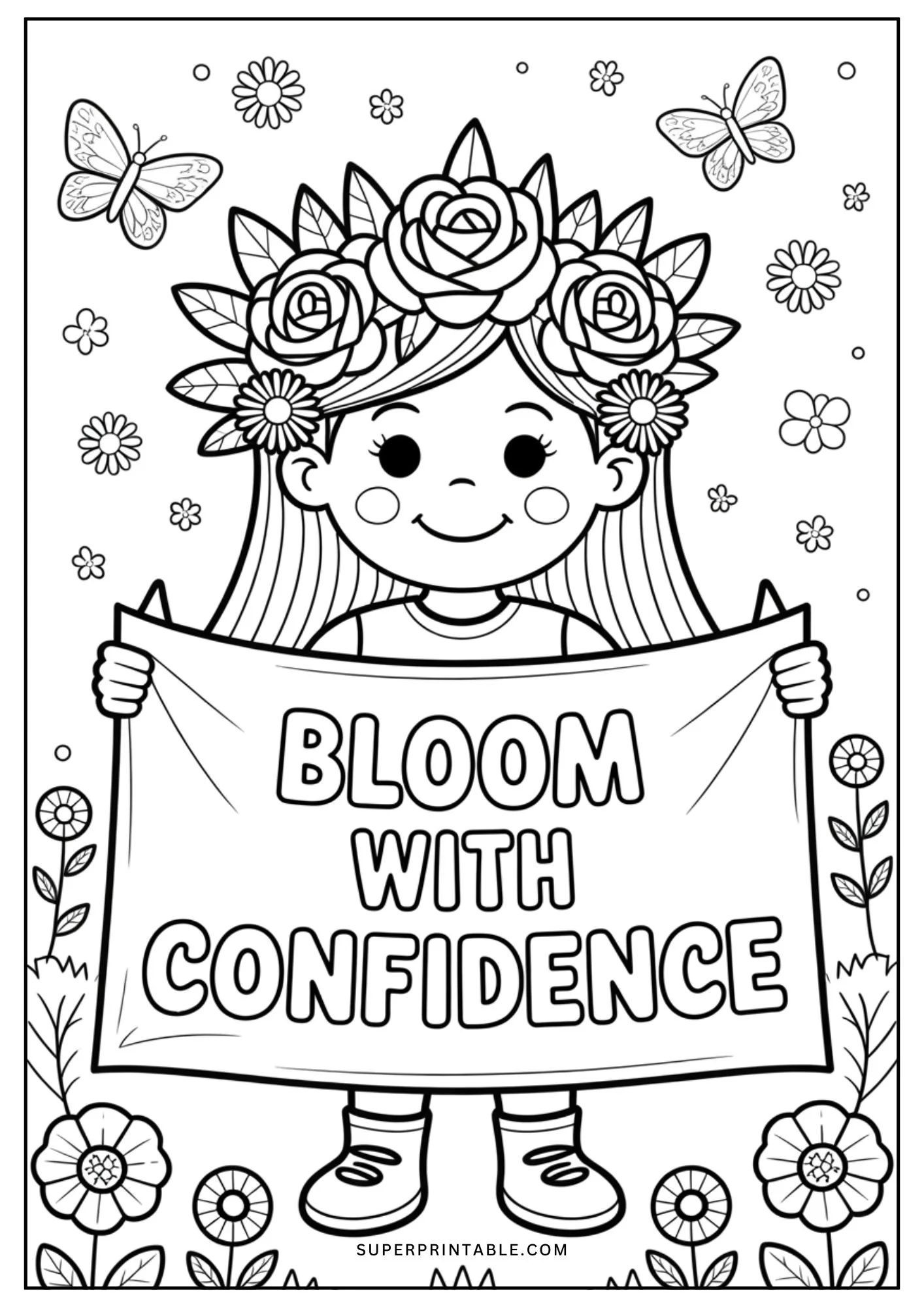 Girl Motivational Coloring Pages 9