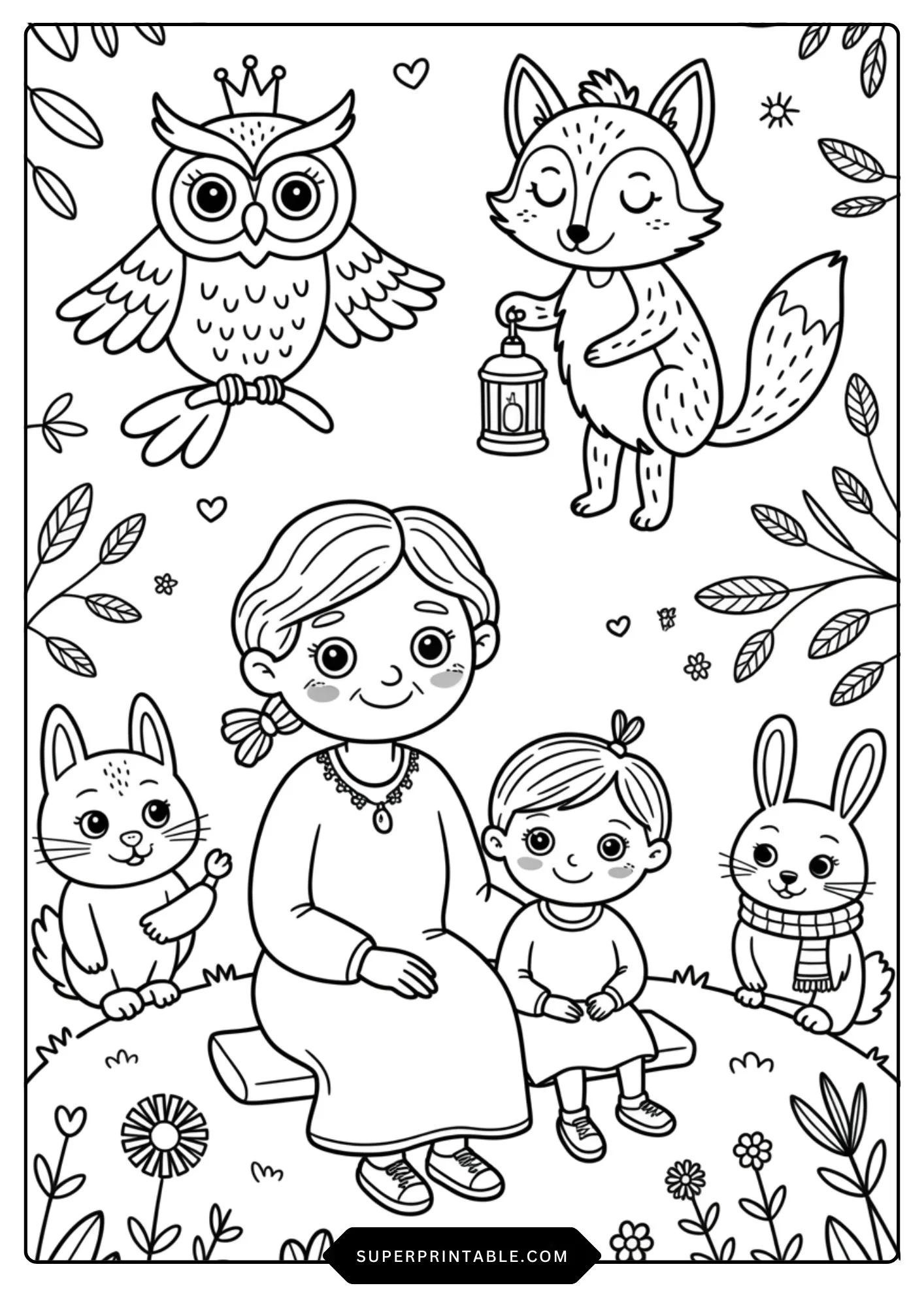 Grandma Memories & Love Coloring Pages 1