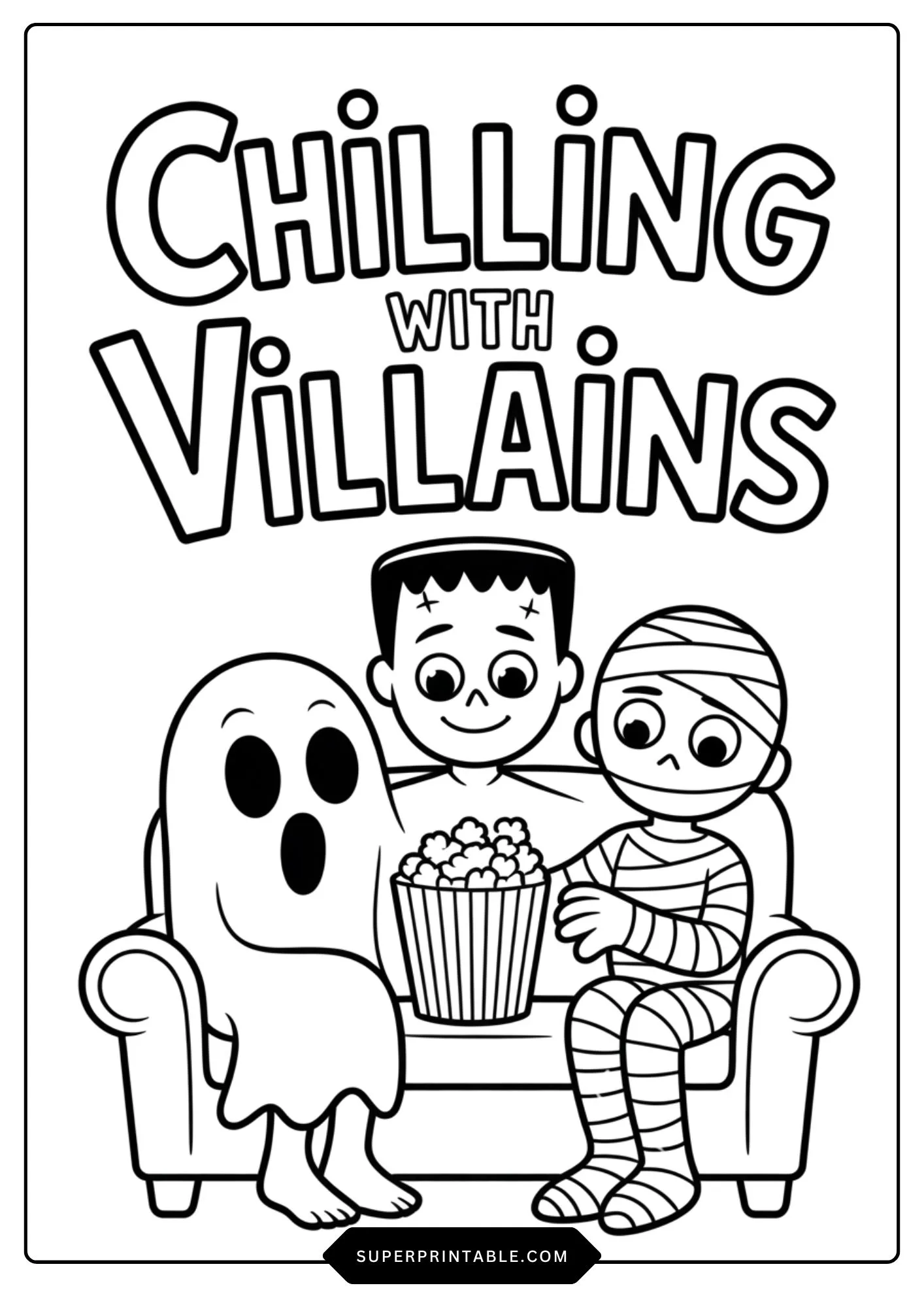 Halloween Funny Ghost & Horror Joke Coloring Pages 3