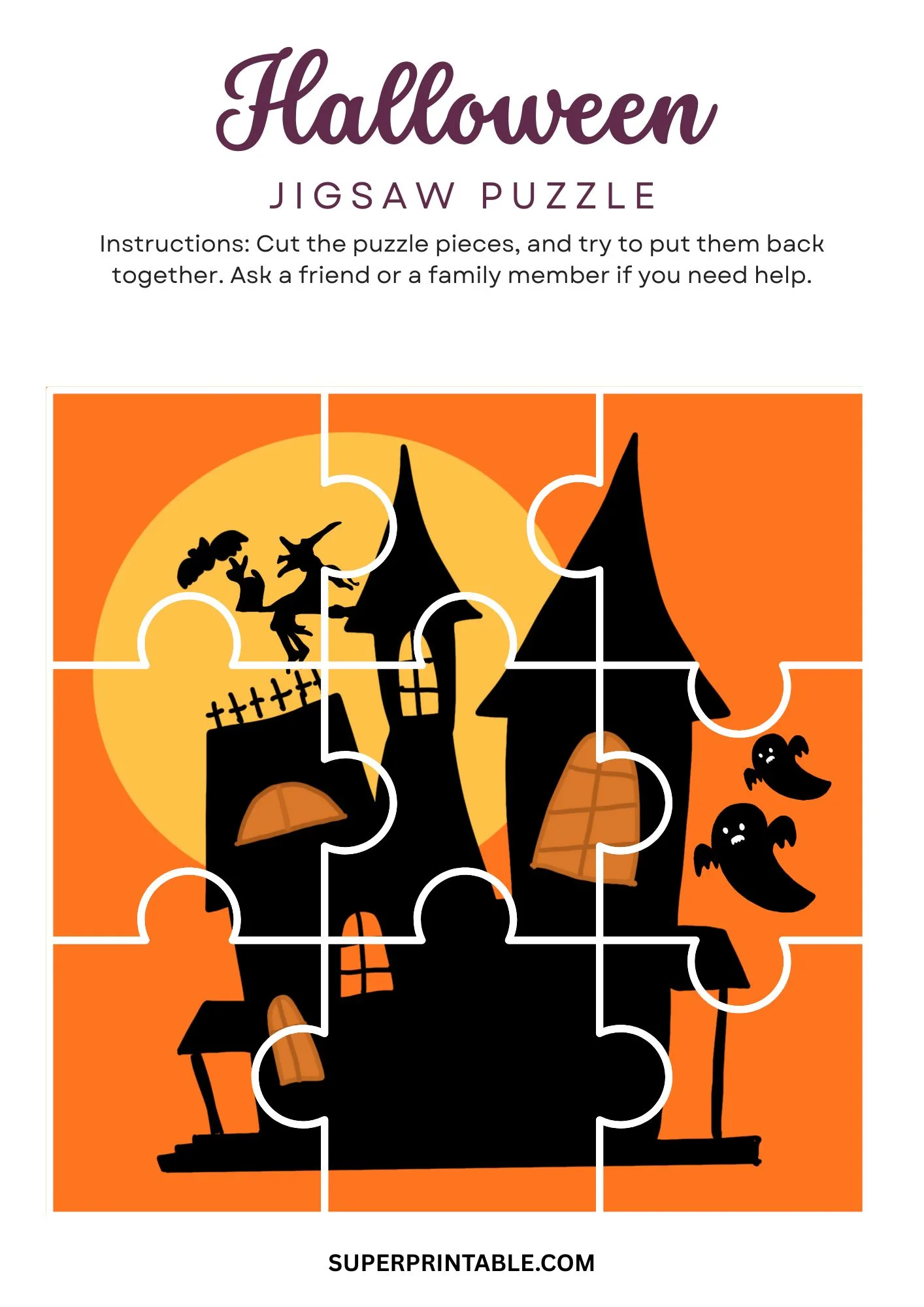 Halloween Jigsaw Puzzle Activity 16