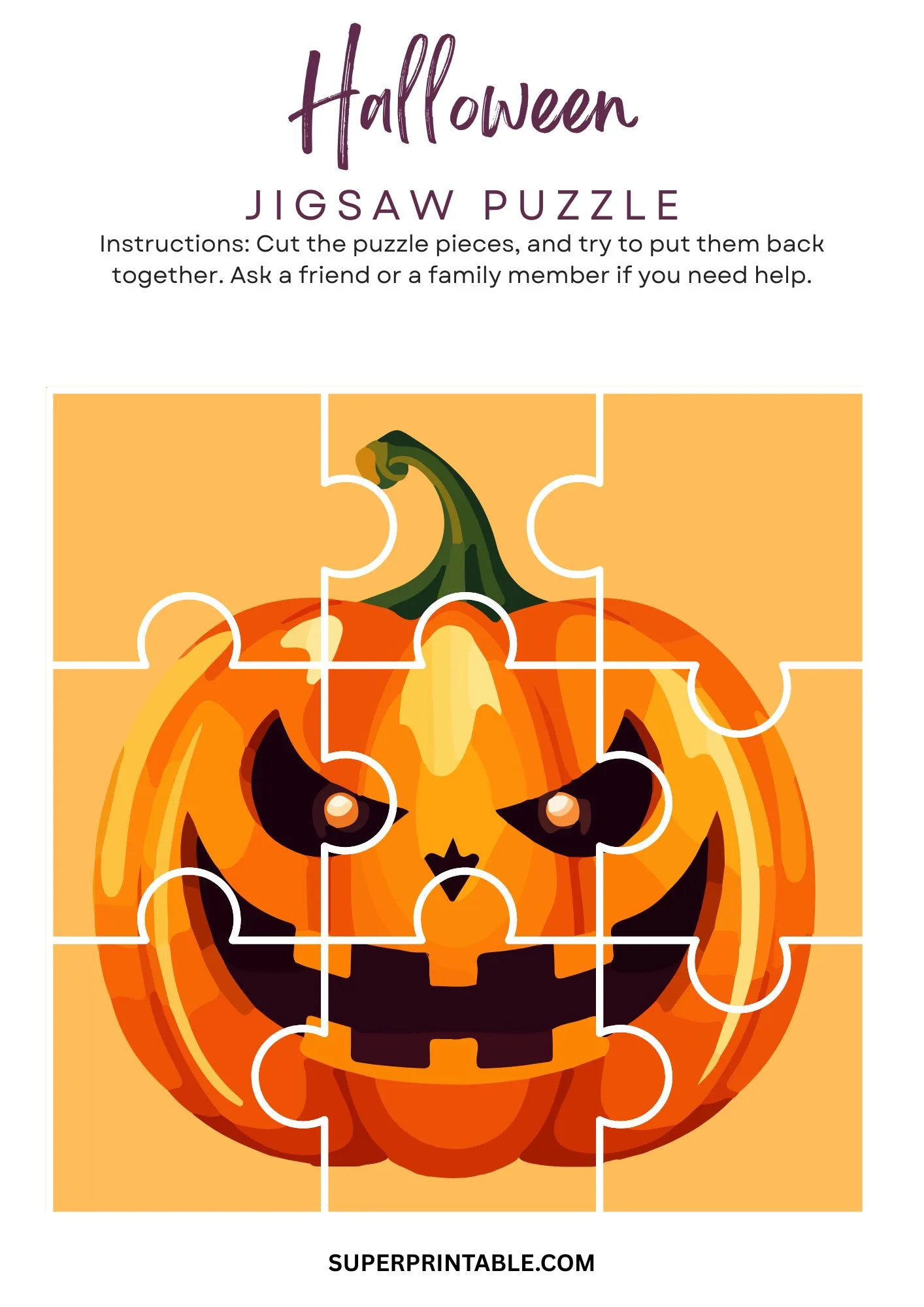 Halloween Jigsaw Puzzle Activity 2