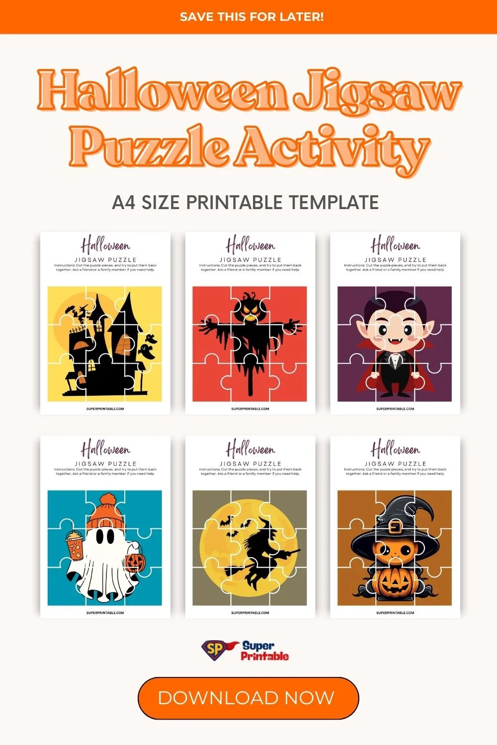 Halloween Jigsaw Puzzle Activity Pinterest Image