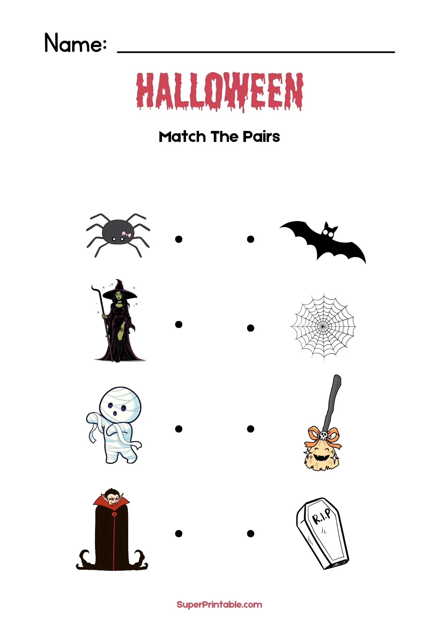 Halloween Matching Worksheet 1