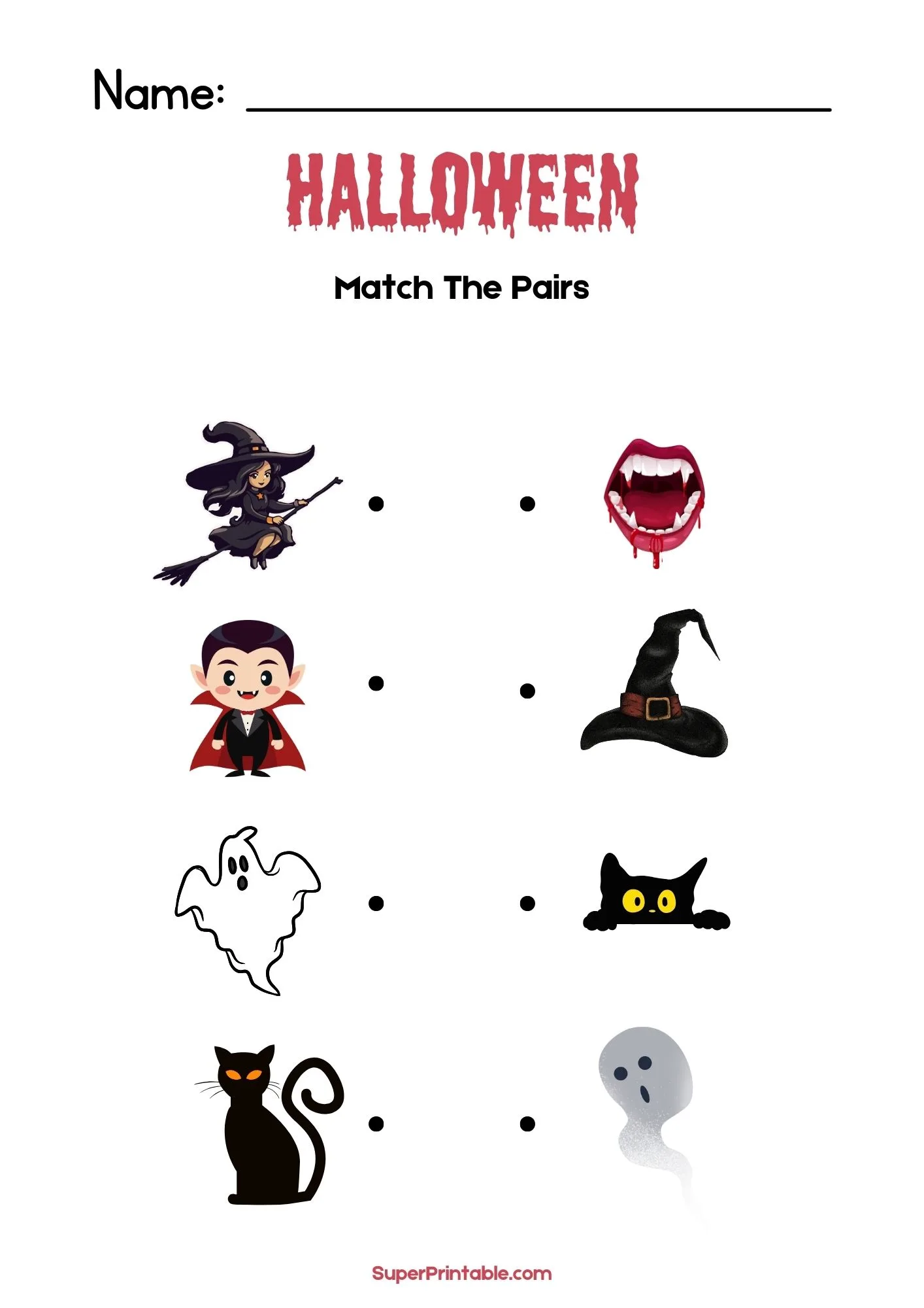 Halloween Matching Worksheet 2