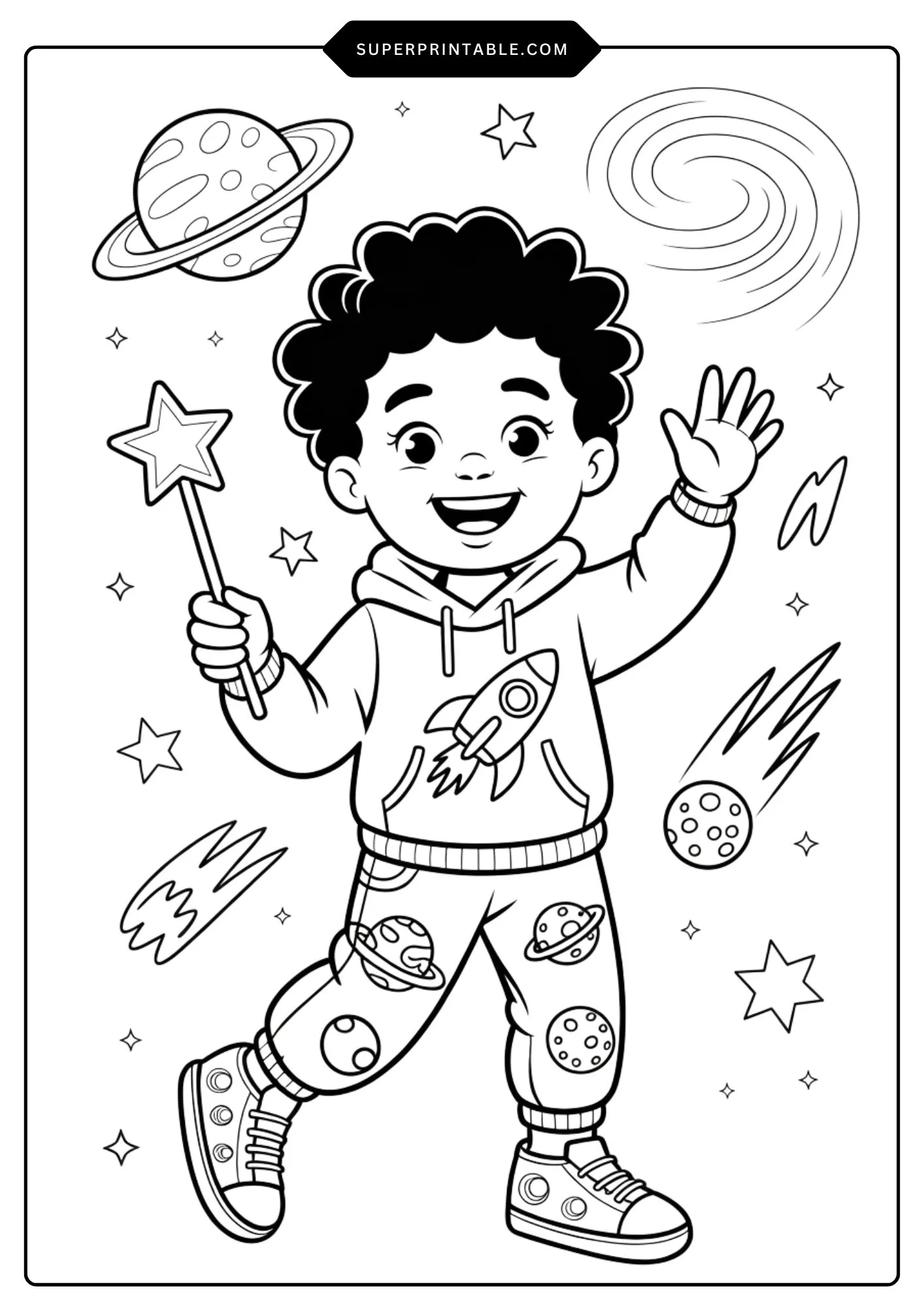 Kids of the Galaxy Coloring Pages 2