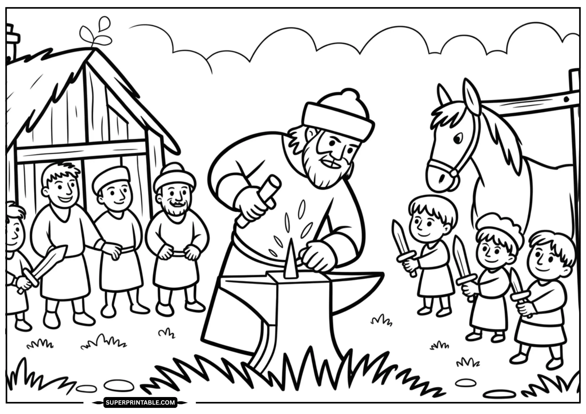 Knights, Hunts & Councils Coloring Pages 1