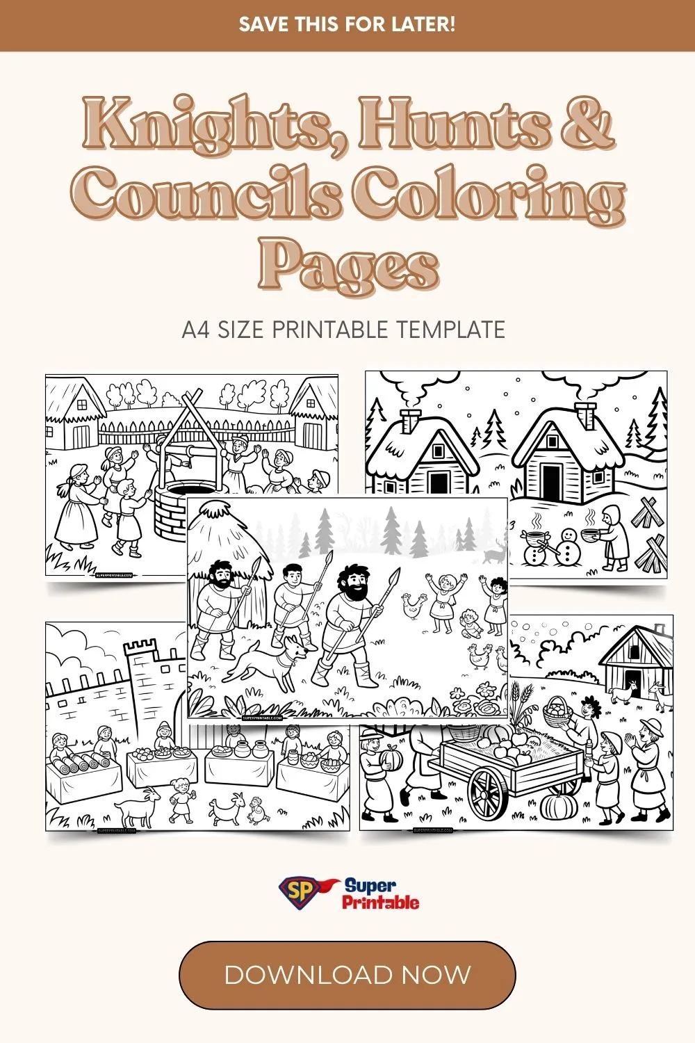 Knights, Hunts & Councils Coloring Pages Pinterest Image