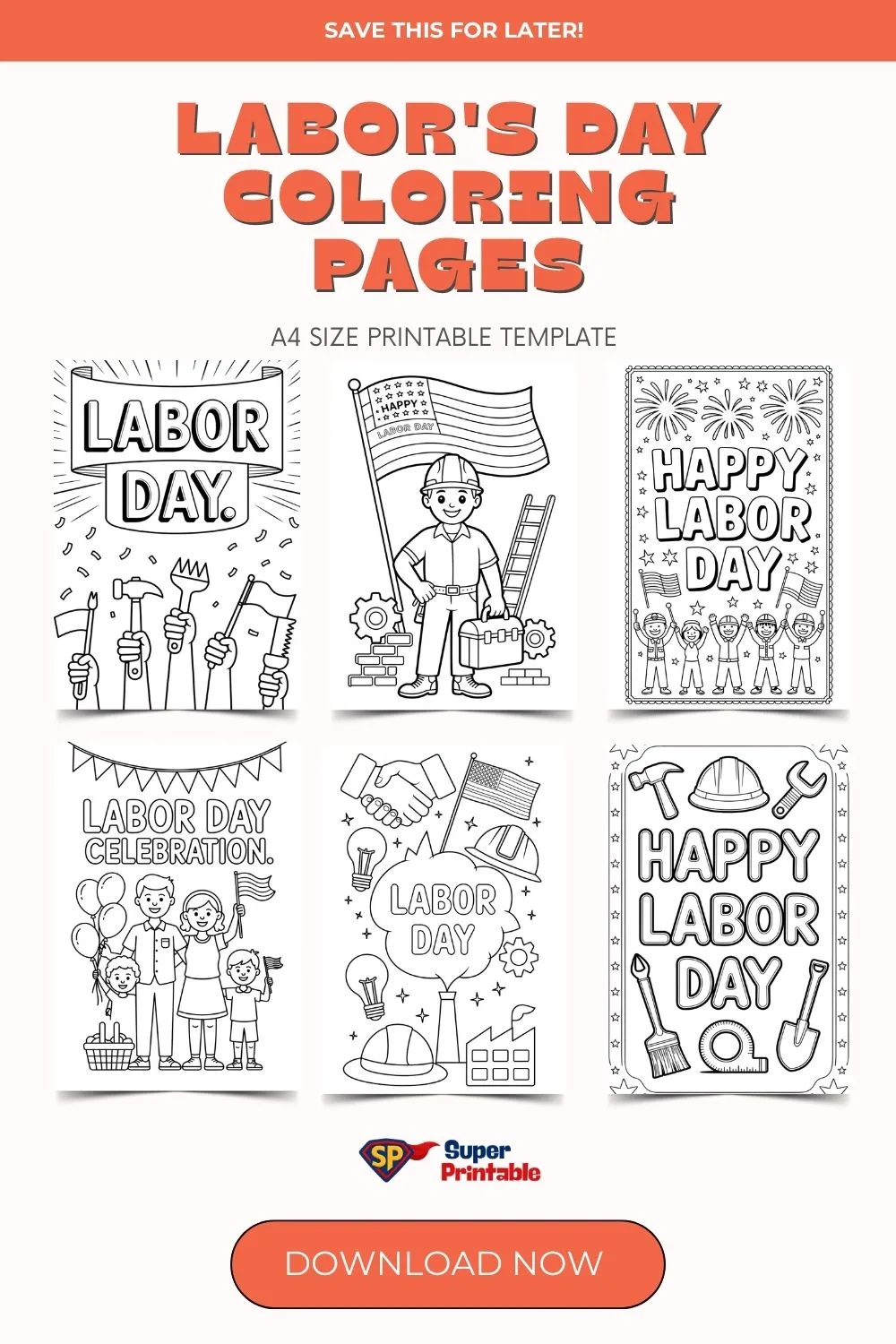Labor's Day Coloring Pages Pinterest Image