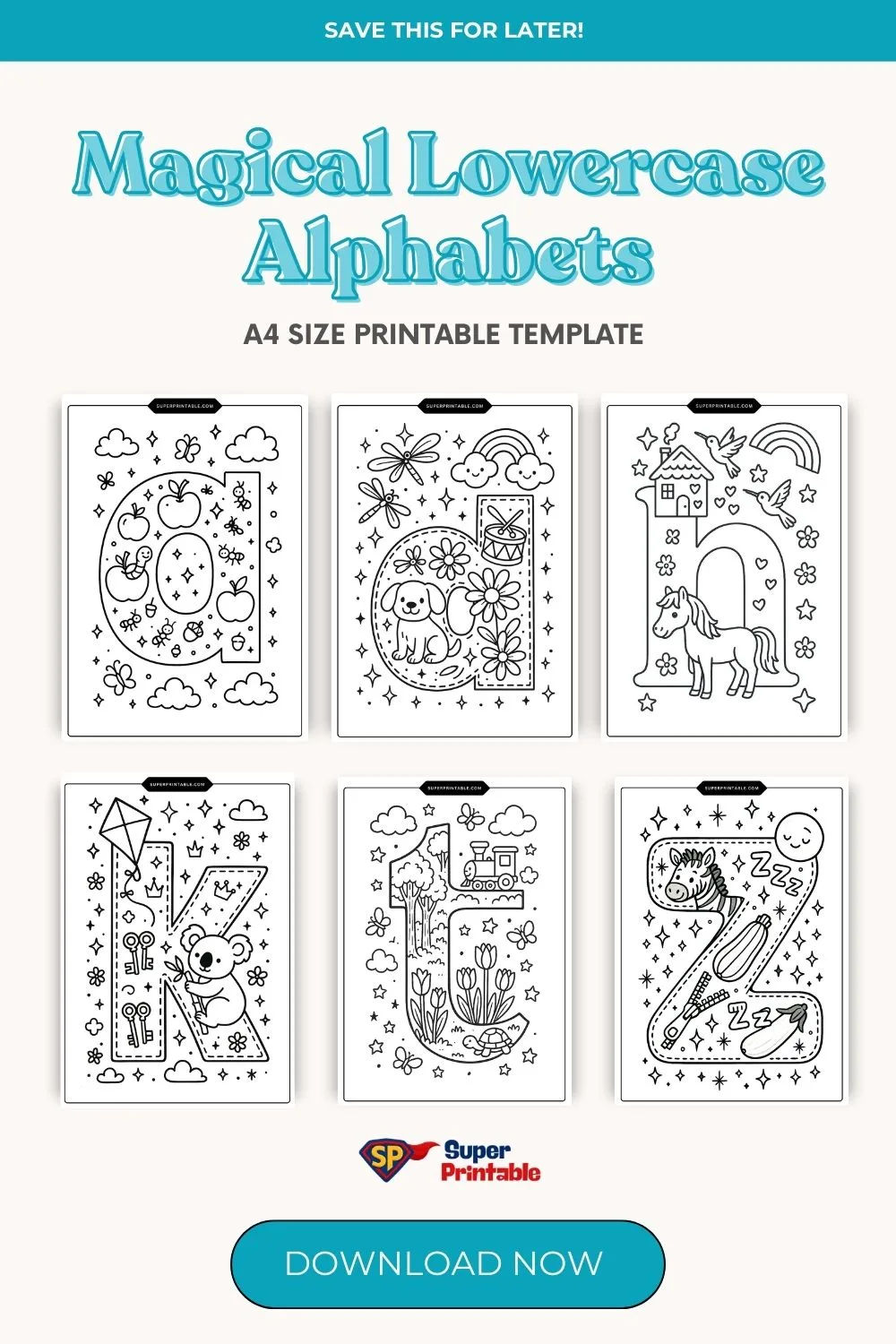 Magical Lowercase Alphabets Pinterest Image