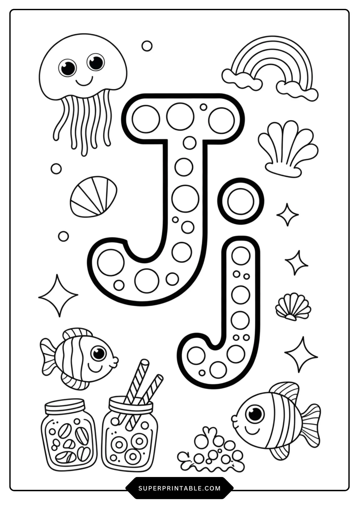 Magical Polka Dot Alphabets Coloring Pages 10