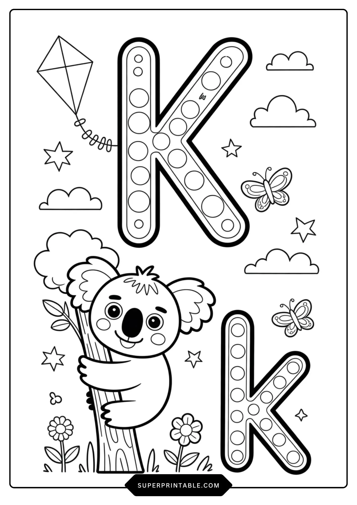 Magical Polka Dot Alphabets Coloring Pages 11