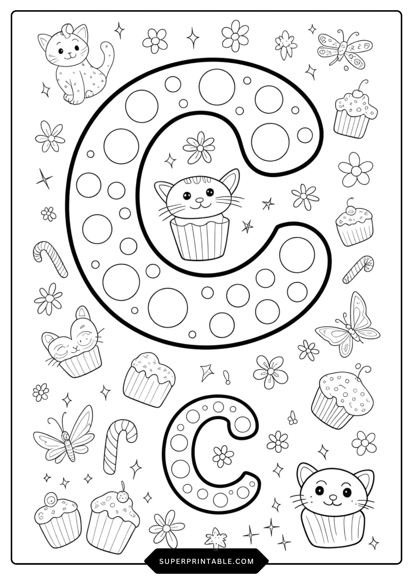 Magical Polka Dot Alphabets Coloring Pages 3