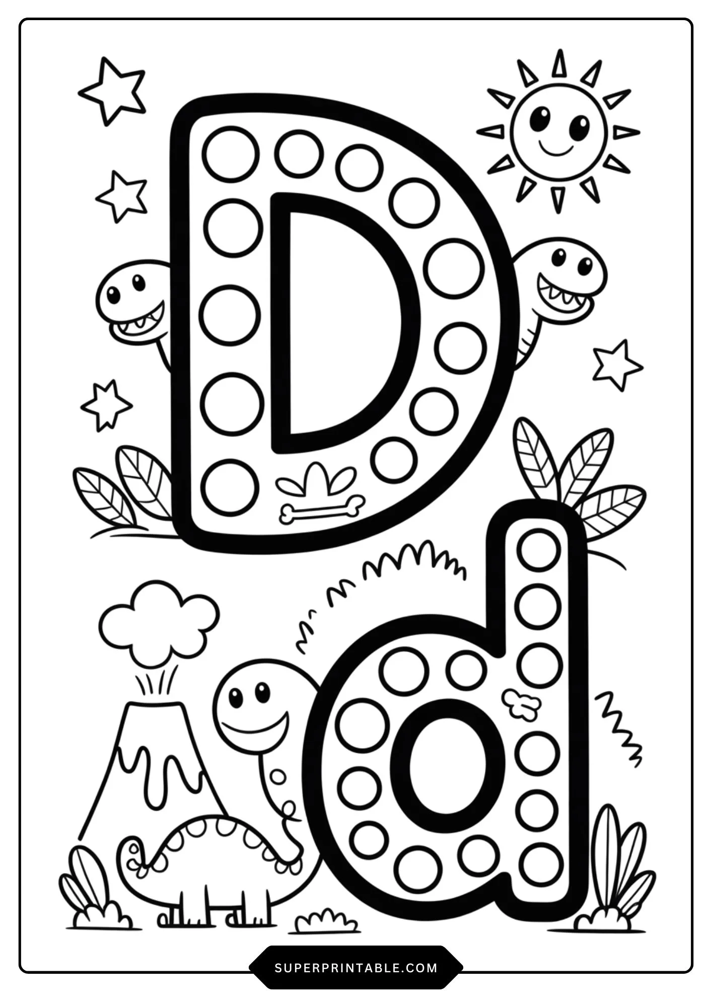 Magical Polka Dot Alphabets Coloring Pages 4
