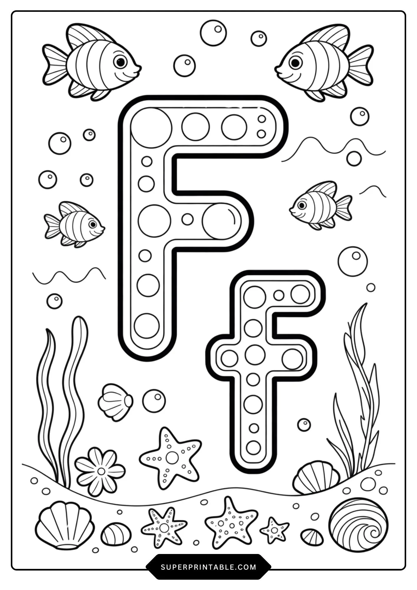 Magical Polka Dot Alphabets Coloring Pages 6