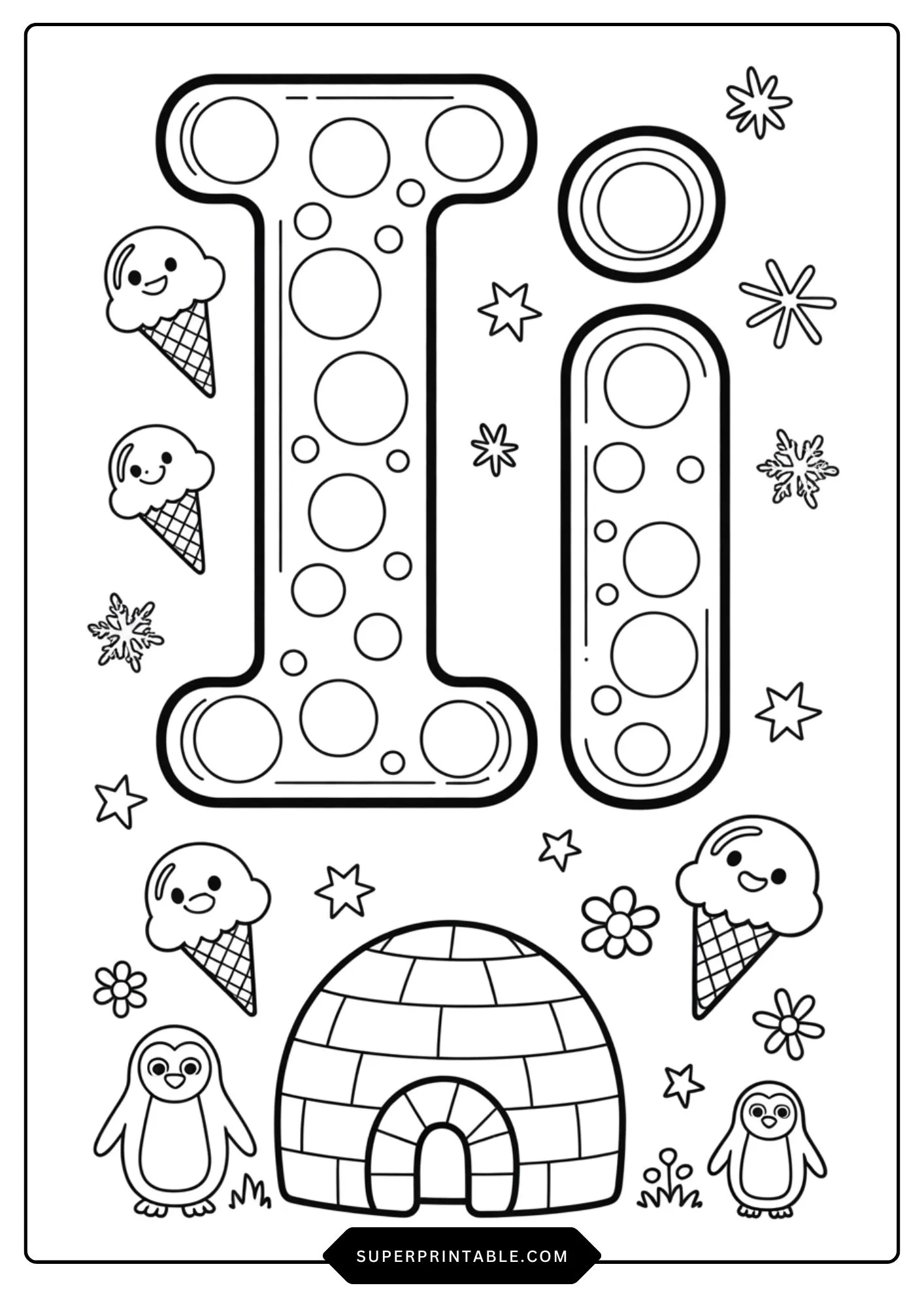 Magical Polka Dot Alphabets Coloring Pages 9